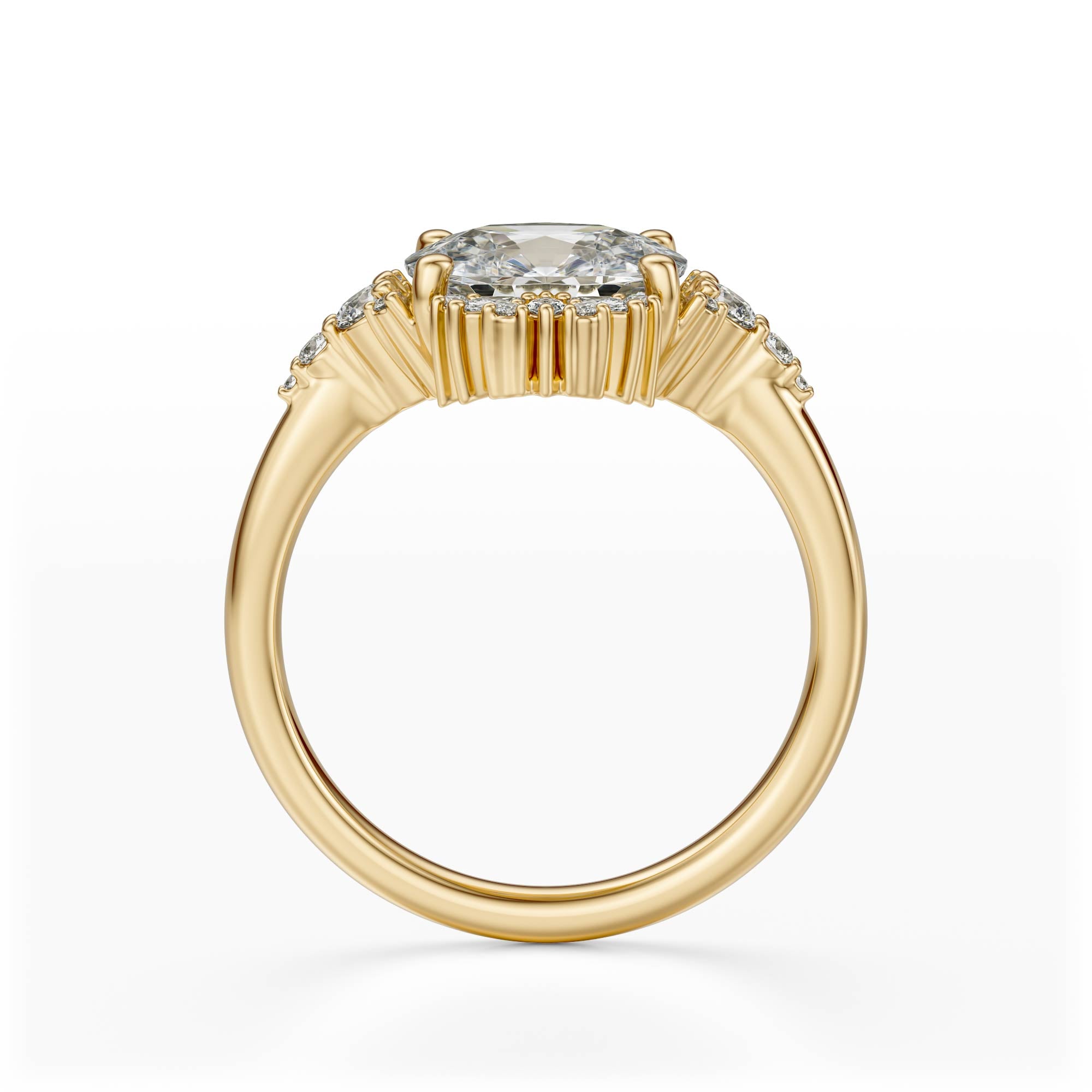 The Comtesse Ring | Elongated Cushion | Setting Only - Lavender Creek Gems