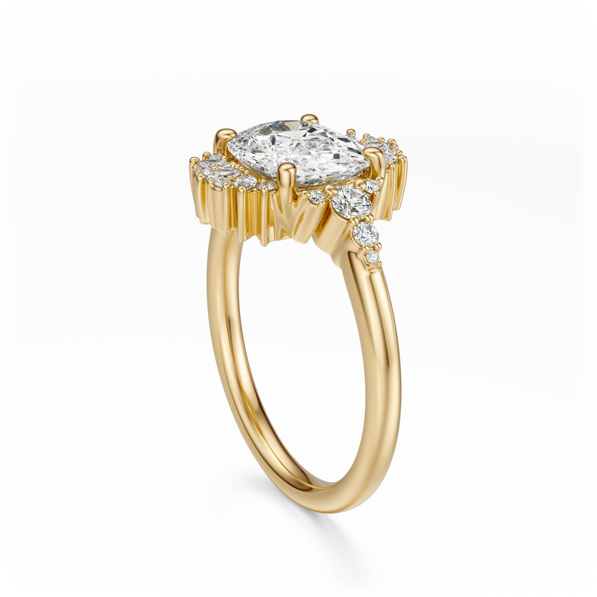The Comtesse Ring | Elongated Cushion | Setting Only - Lavender Creek Gems