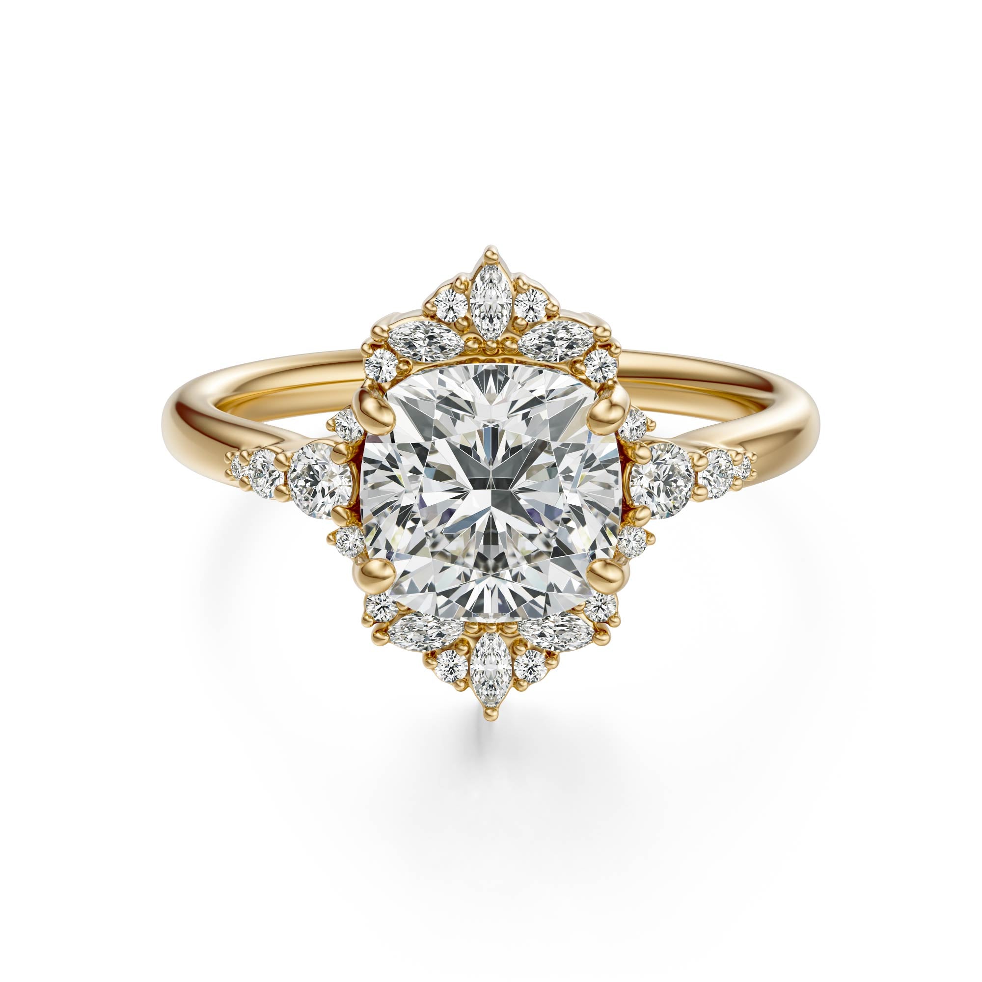 The Comtesse Ring | Cushion | Setting Only - Lavender Creek Gems