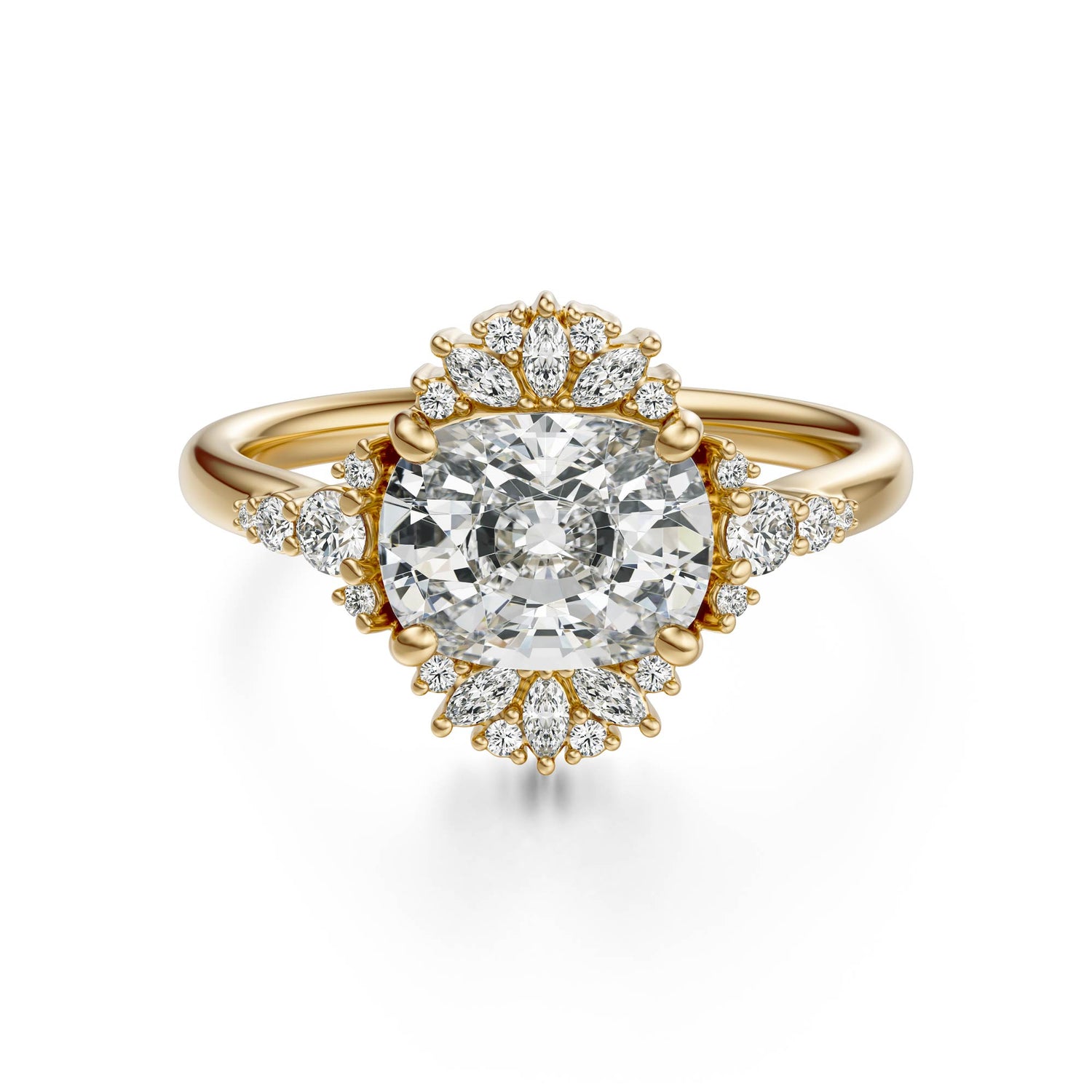 The Comtesse Ring | Elongated Cushion | Setting Only - Lavender Creek Gems