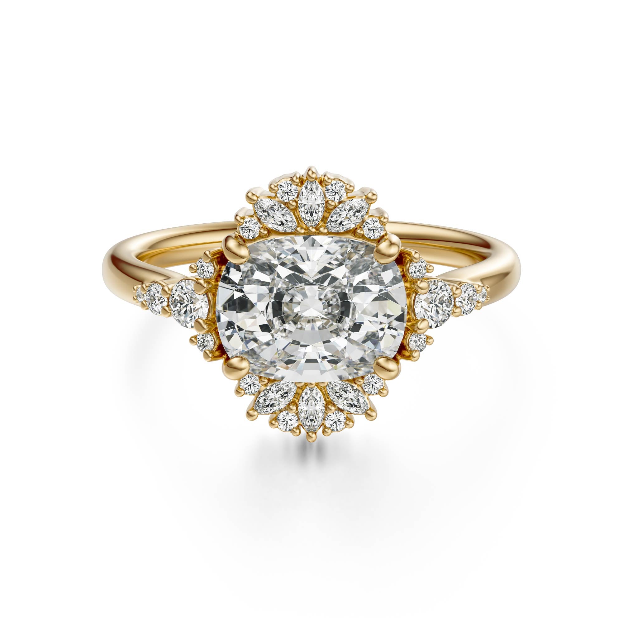 The Comtesse Ring | Elongated Cushion | Setting Only - Lavender Creek Gems