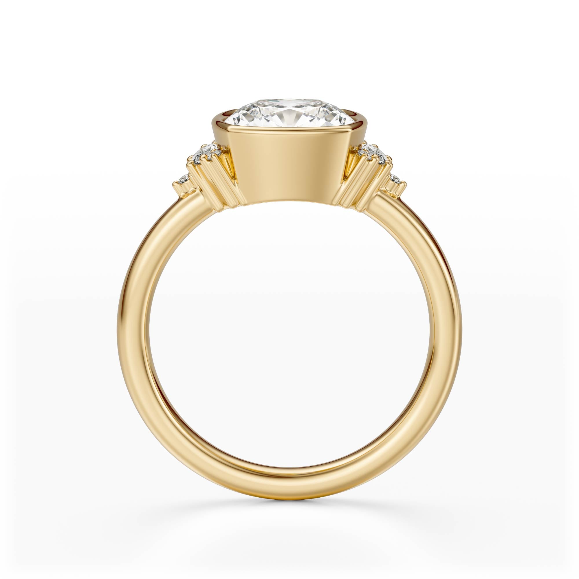 The Bezel Maren Ring | Cushion | Setting Only - Lavender Creek Gems