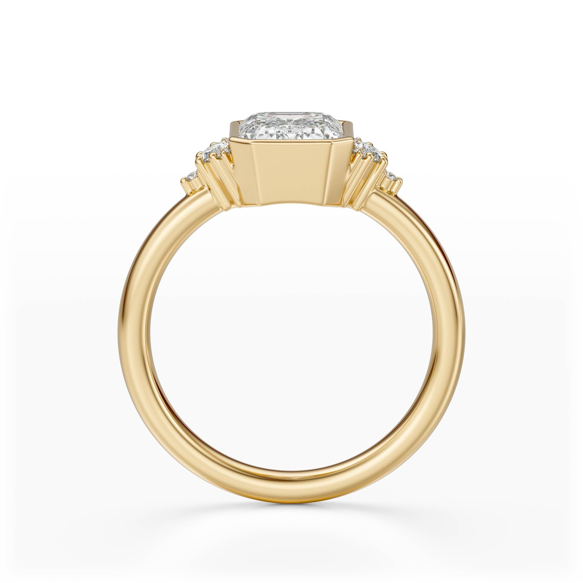 The Bezel Maren Ring | Emerald Cut - Lavender Creek Gems