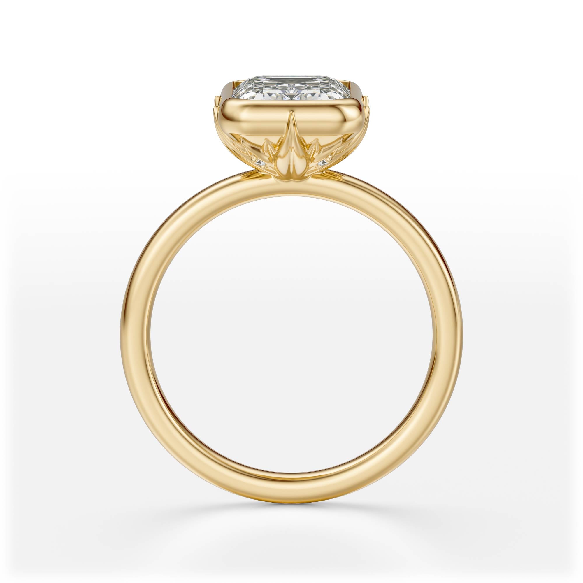 The Bezel Secret Garden Ring | Emerald Cut | Setting Only
