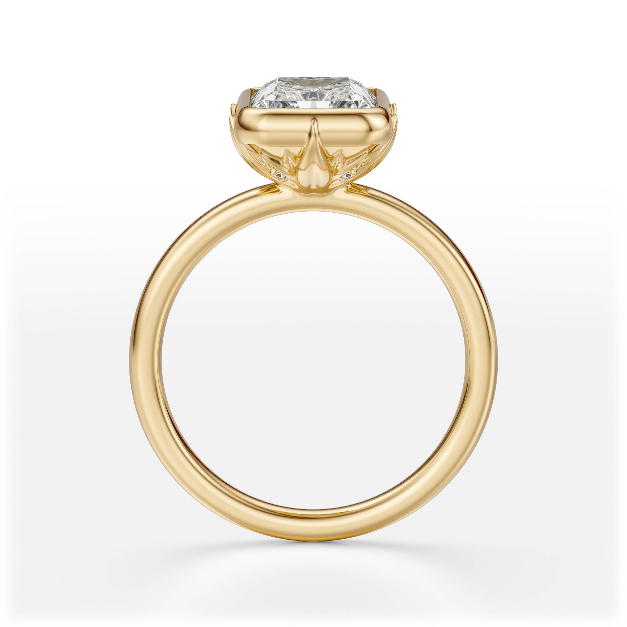 The Bezel Secret Garden Ring | Radiant | Setting Only