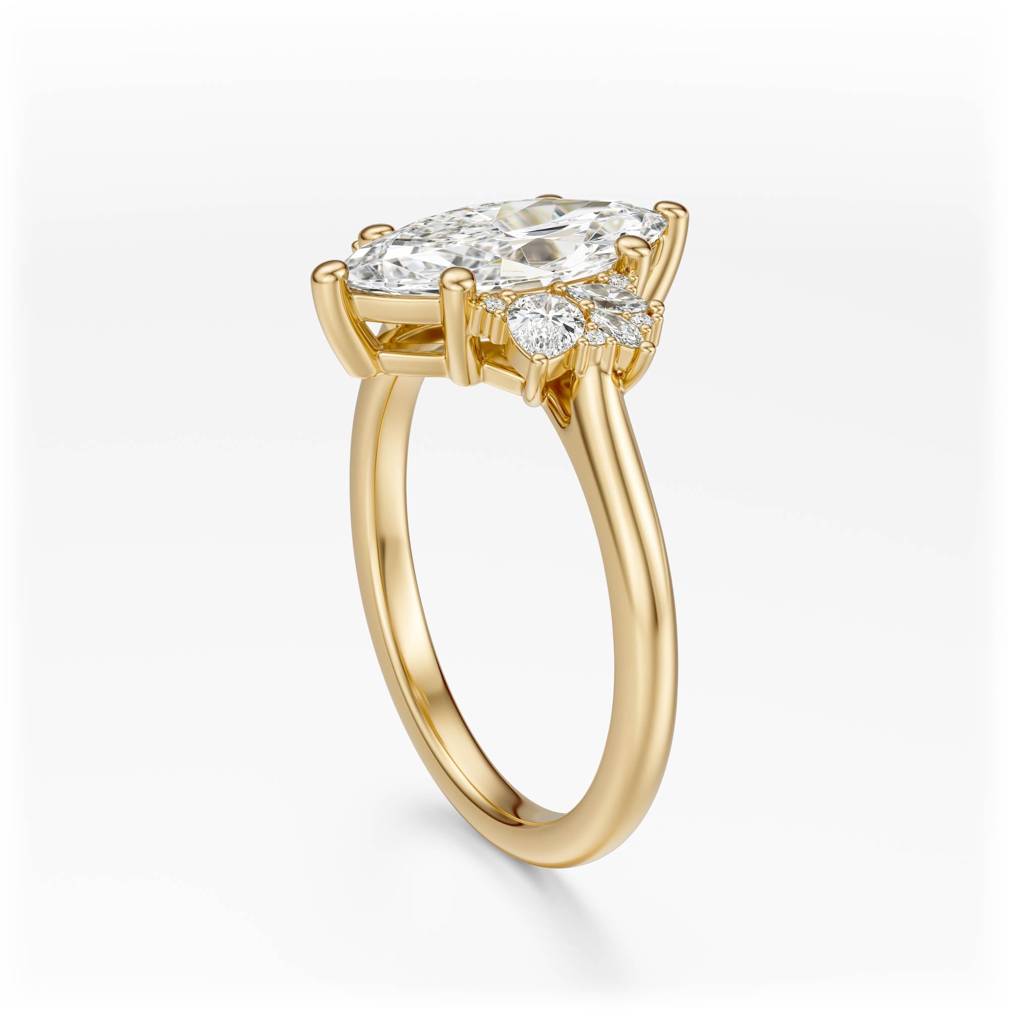 The Diamond Fleur Ring | Marquise | Setting Only - Lavender Creek Gems