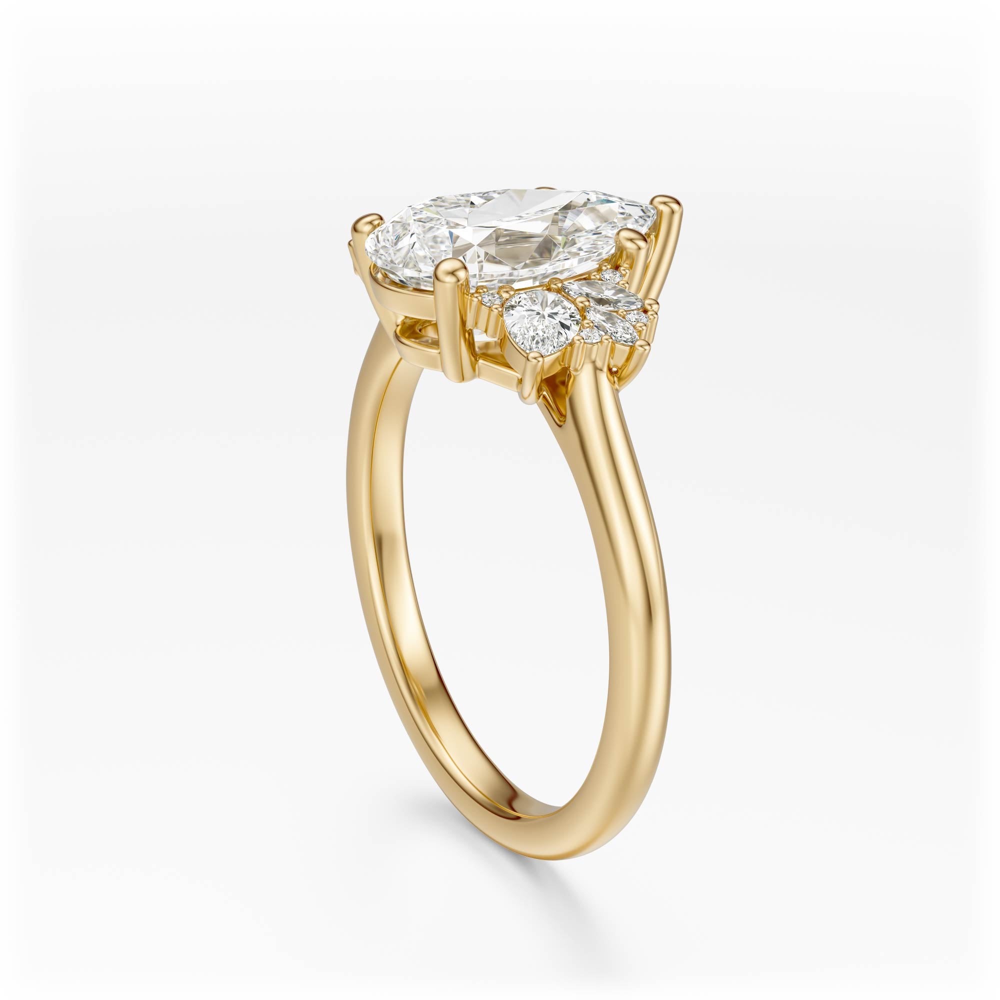 The Diamond Fleur Ring | Pear | Setting Only - Lavender Creek Gems