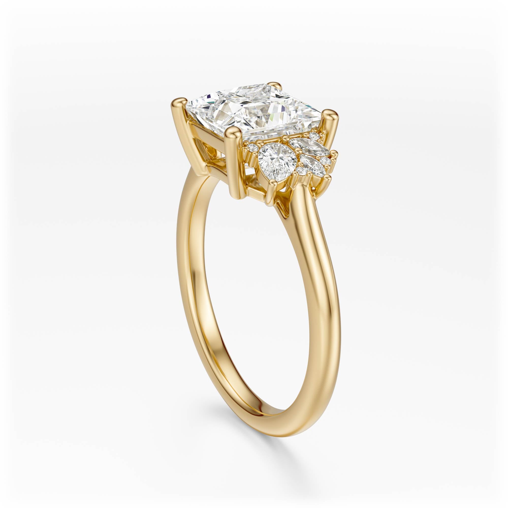 The Diamond Fleur Ring | Princess | Setting Only - Lavender Creek Gems