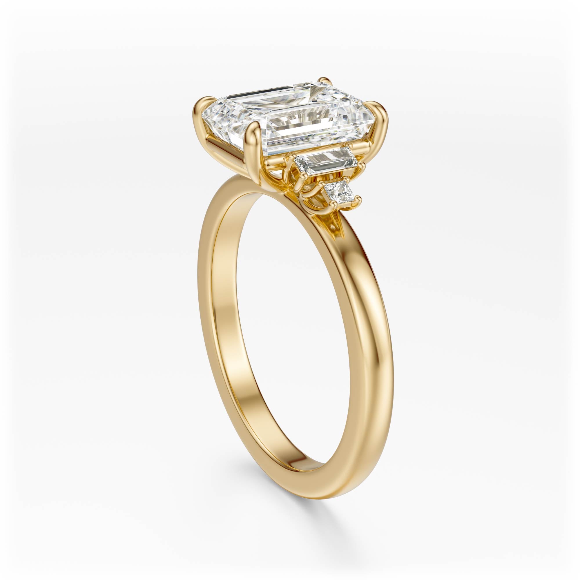 The Elevated Mira Ring | Emerald Cut | Setting Only