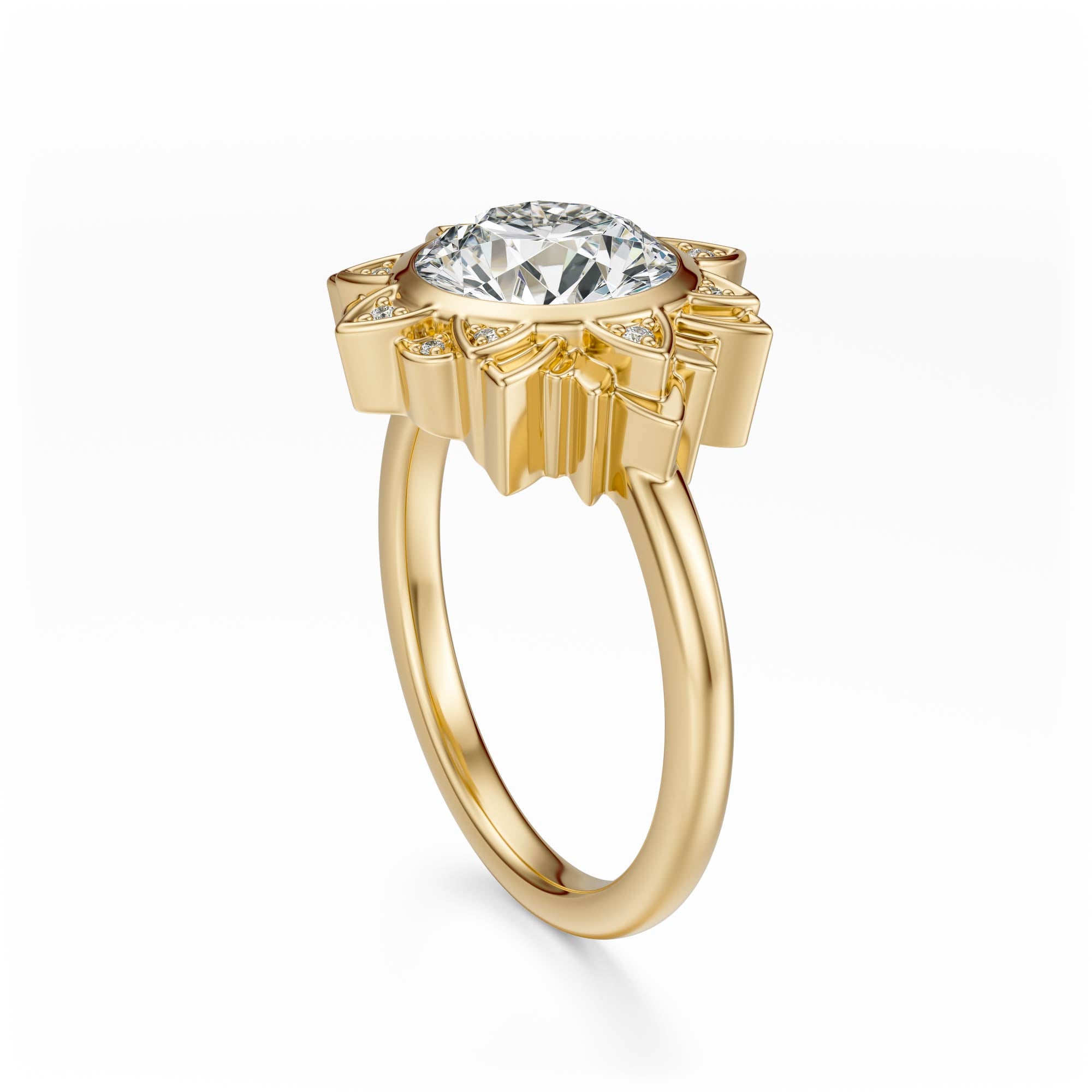 The Lotus Ring | Round - Lavender Creek Gems