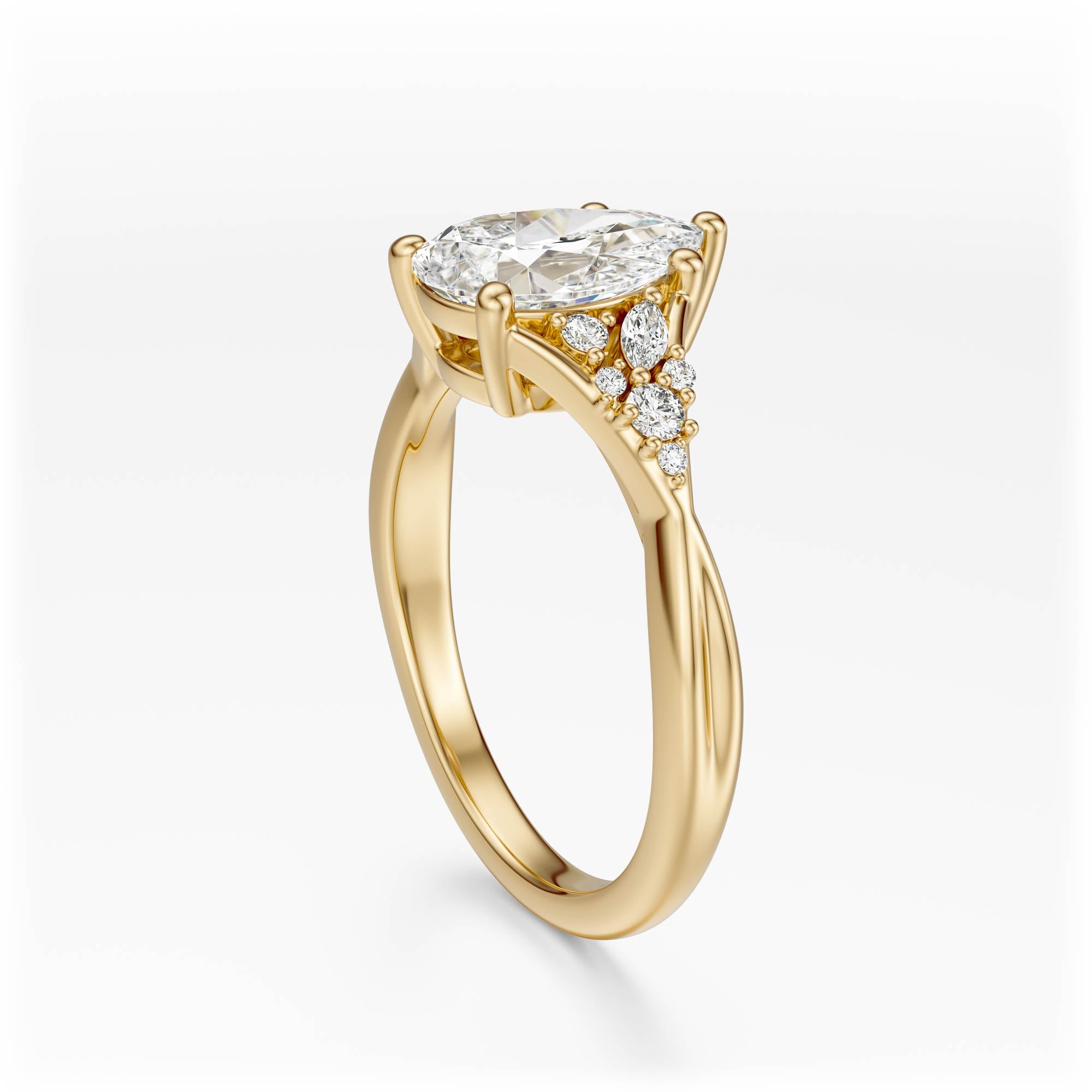 The Lyria Ring | Pear | Setting Only