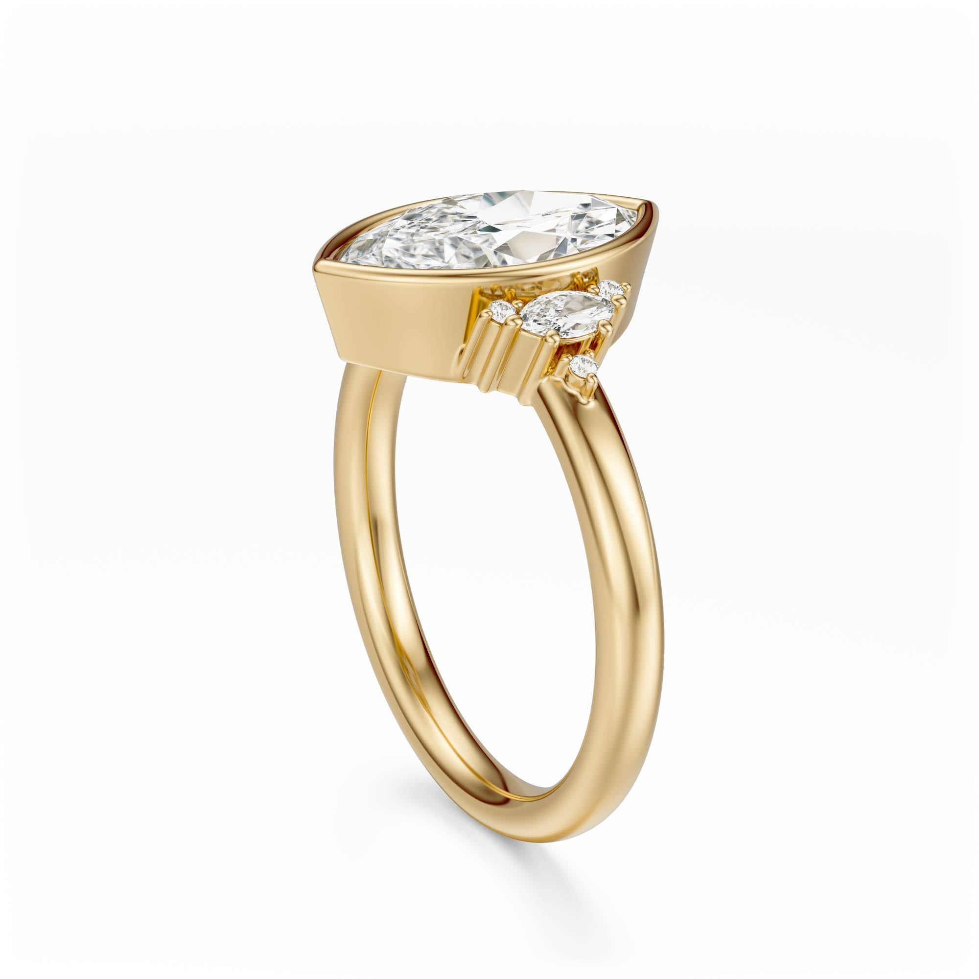 The Bezel Maren Ring | Marquise | Setting Only - Lavender Creek Gems