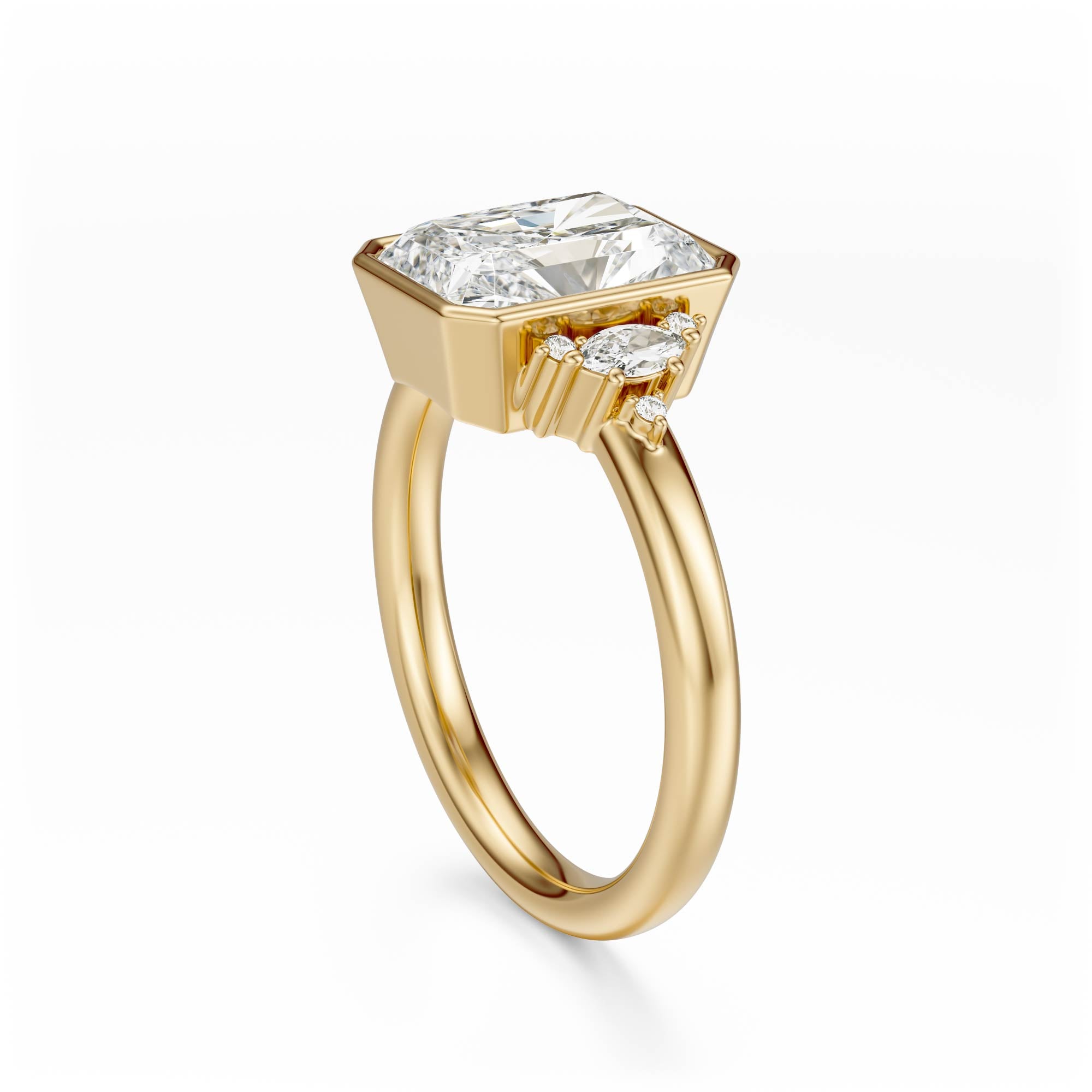 The Bezel Maren Ring | Radiant - Lavender Creek Gems