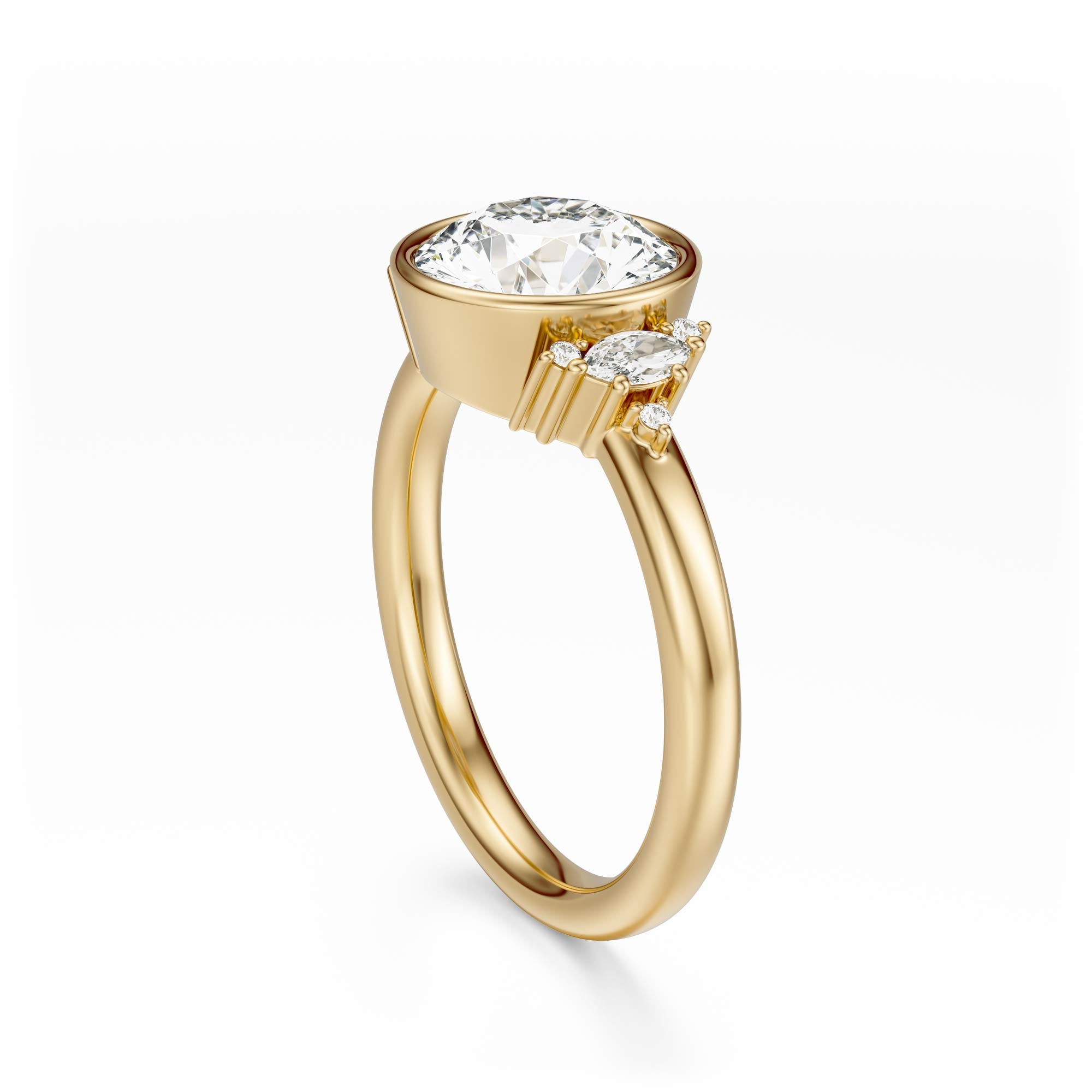 The Bezel Maren Ring | Round | Setting Only - Lavender Creek Gems