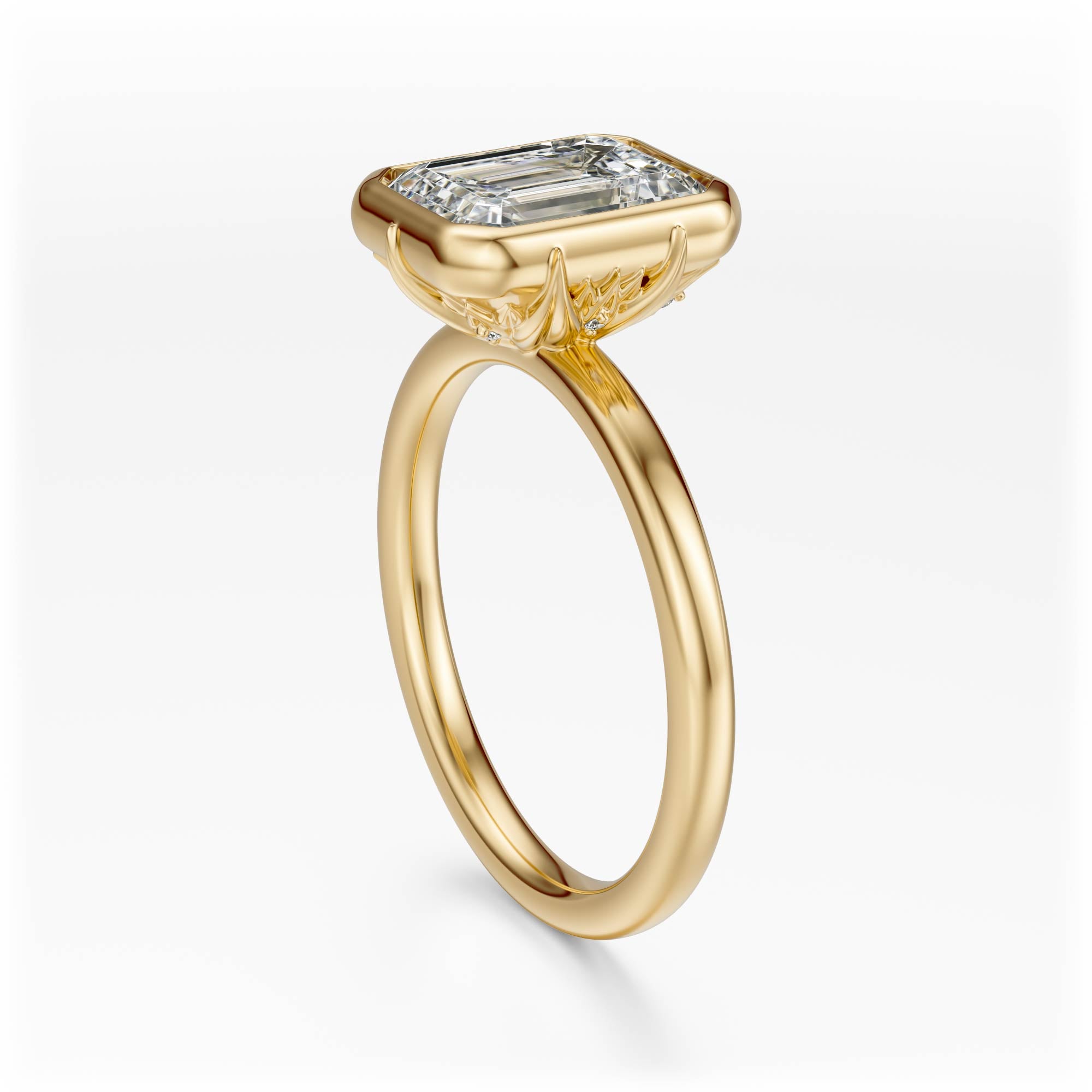 The Bezel Secret Garden Ring | Emerald Cut | Setting Only