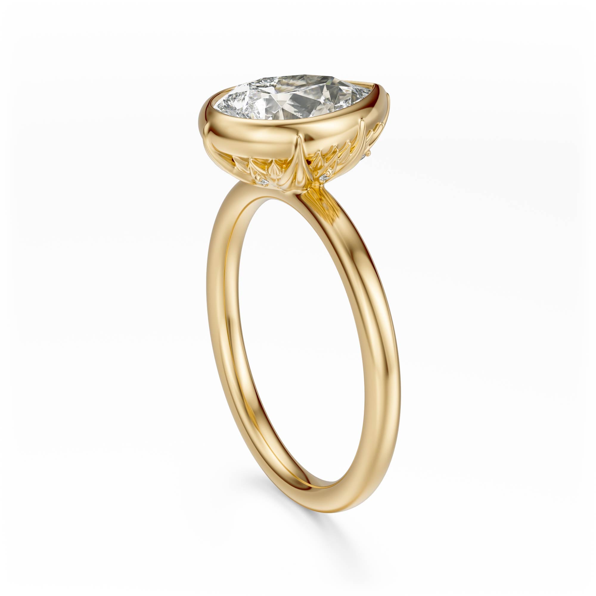 The Bezel Secret Garden Ring | Pear | Setting Only