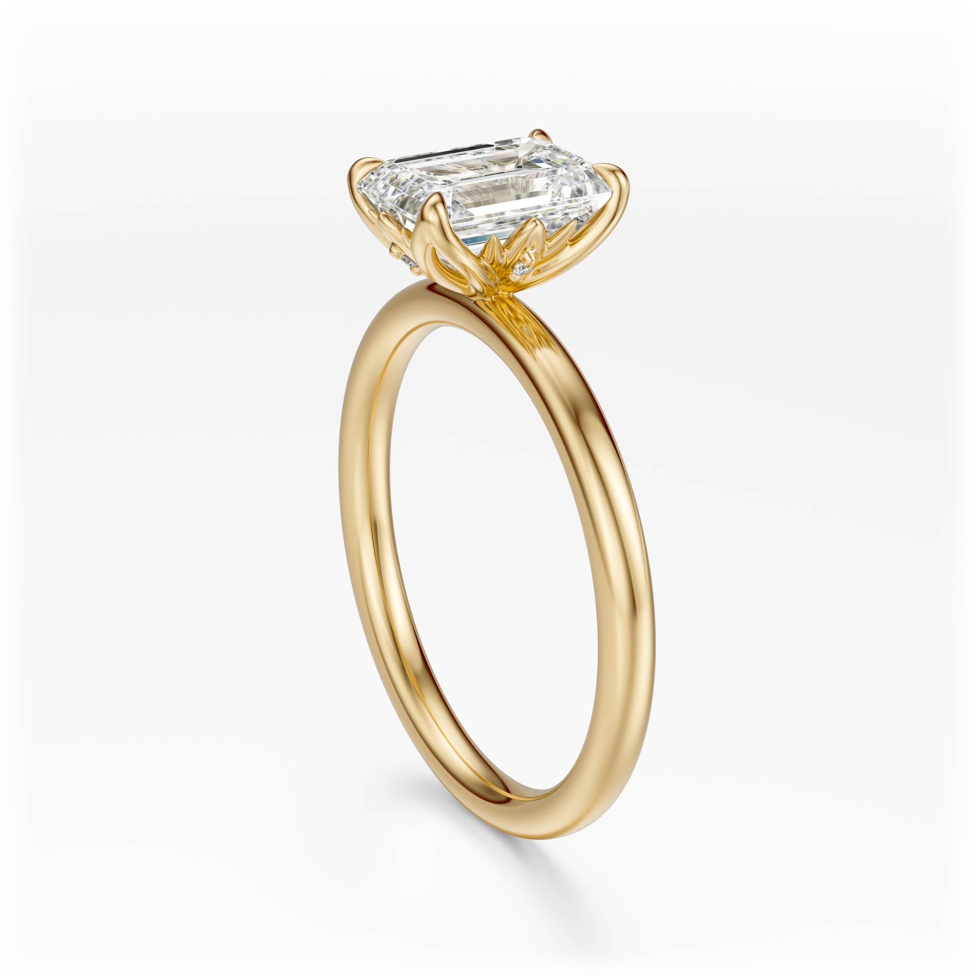 The Secret Garden Ring | Emerald Cut | Setting Only