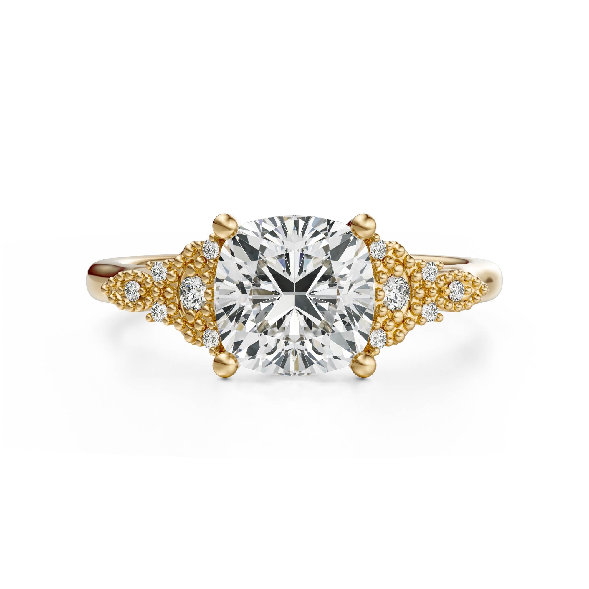 The Art Deco Maeve Ring | Cushion | Setting Only - Lavender Creek Gems
