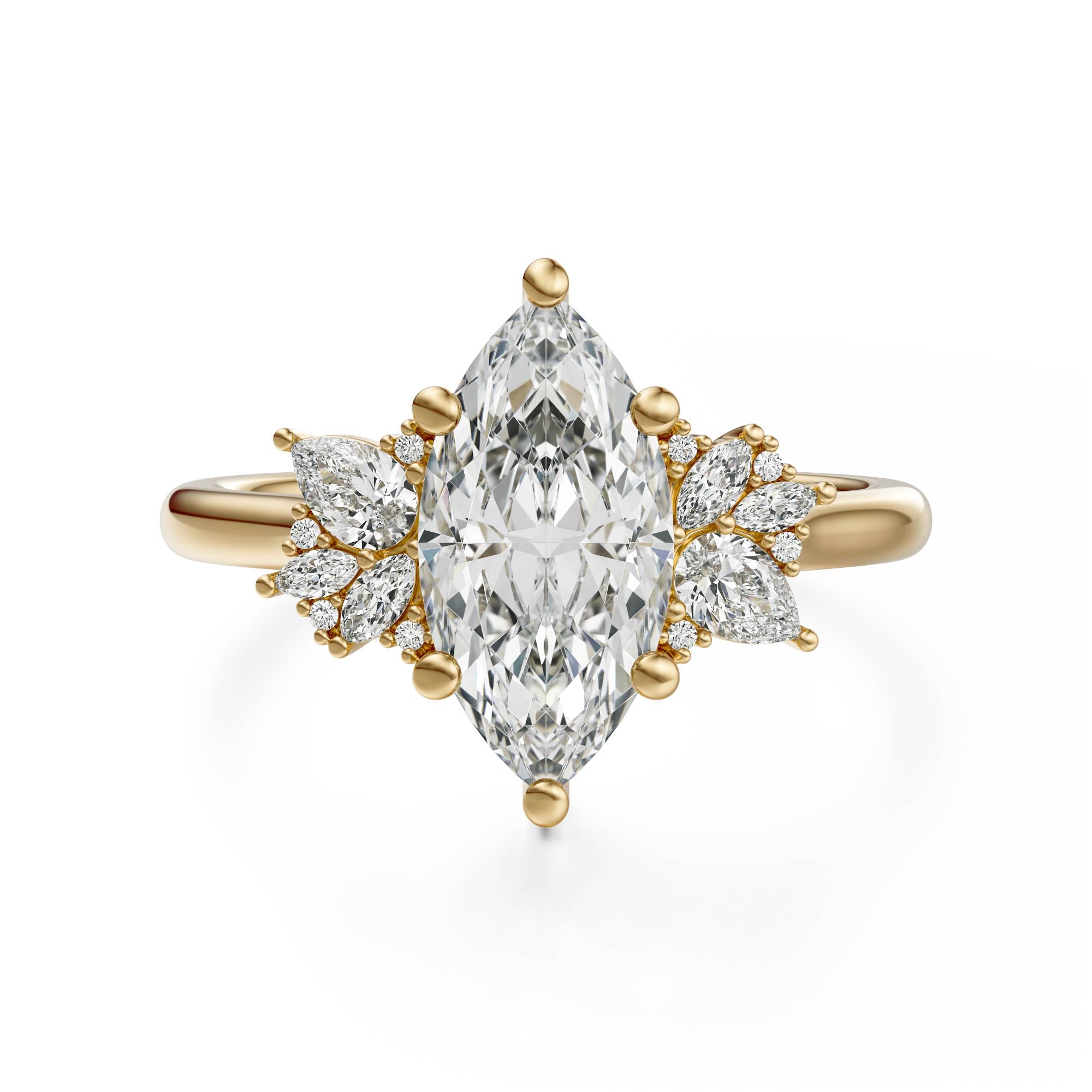 The Diamond Fleur Ring | Marquise | Setting Only - Lavender Creek Gems