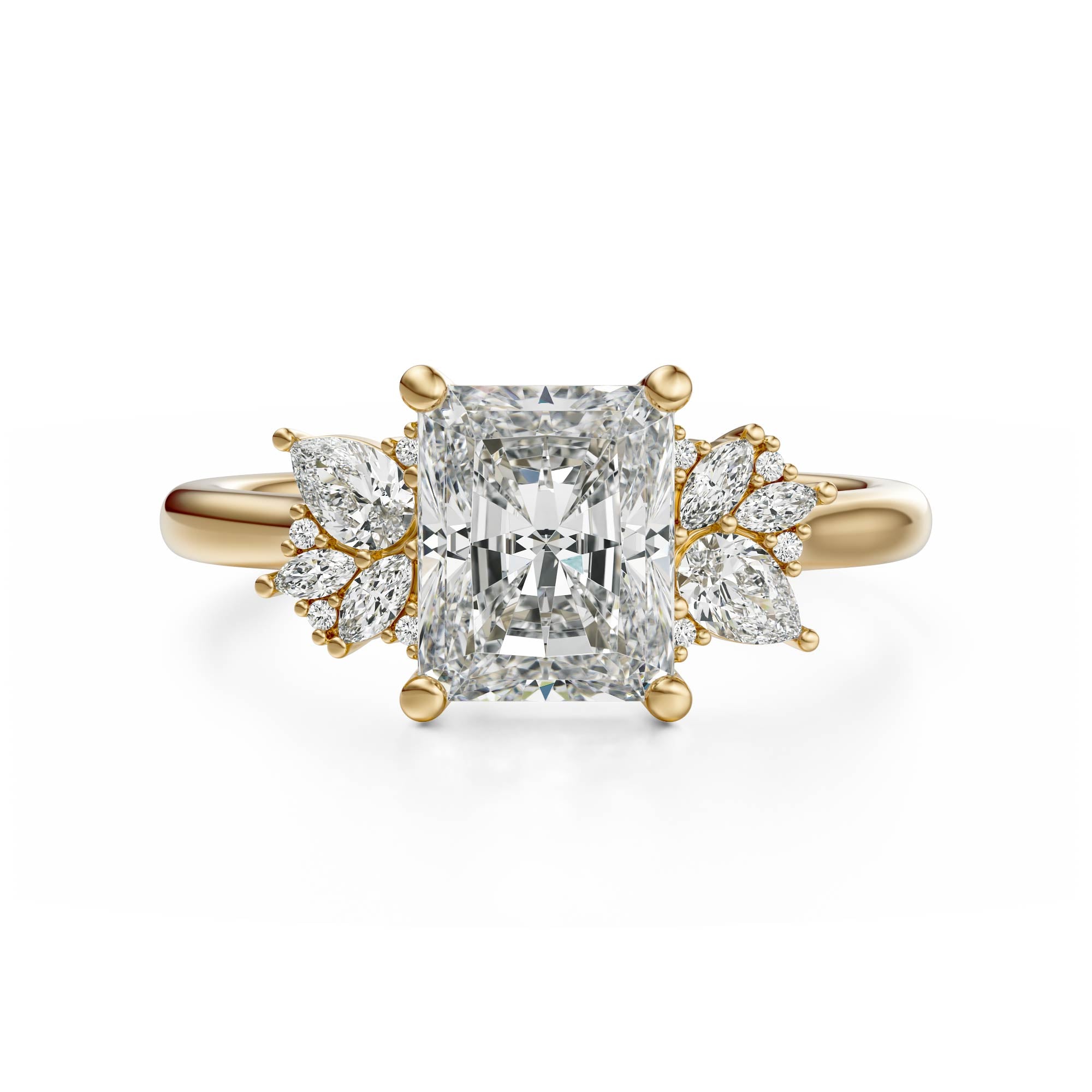 The Diamond Fleur Ring | Radiant | Setting Only - Lavender Creek Gems