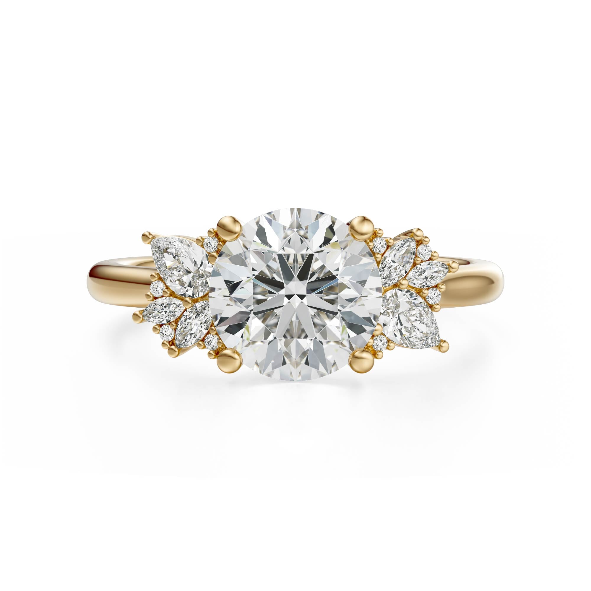 The Diamond Fleur Ring | Round | Setting Only - Lavender Creek Gems