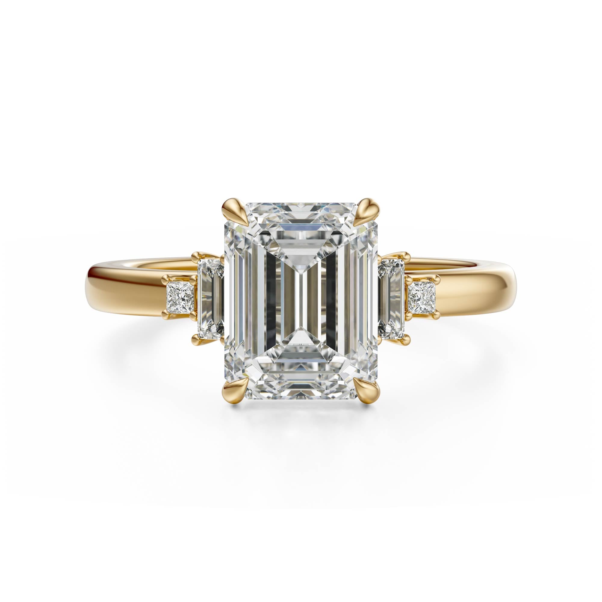 The Elevated Mira Ring | Emerald Cut | Setting Only
