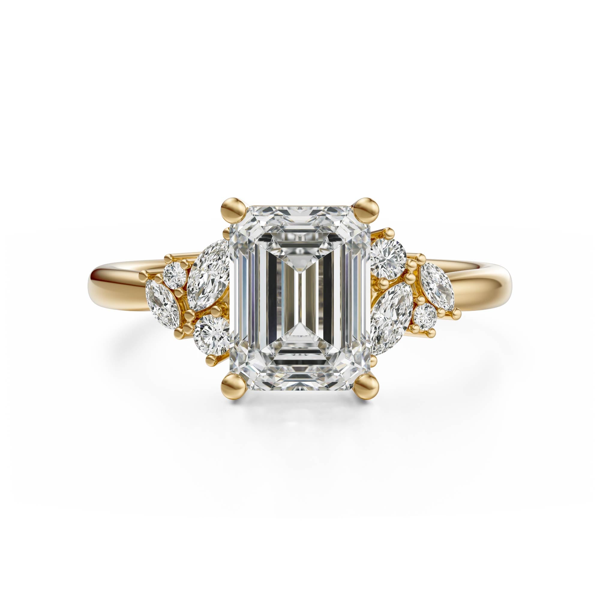 The Laurel Ring | Emerald Cut