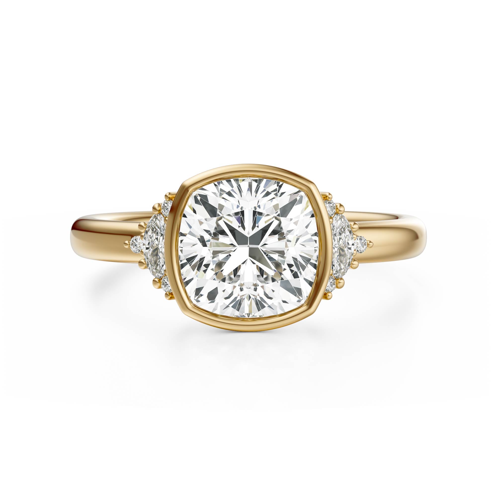The Bezel Maren Ring | Cushion | Setting Only - Lavender Creek Gems
