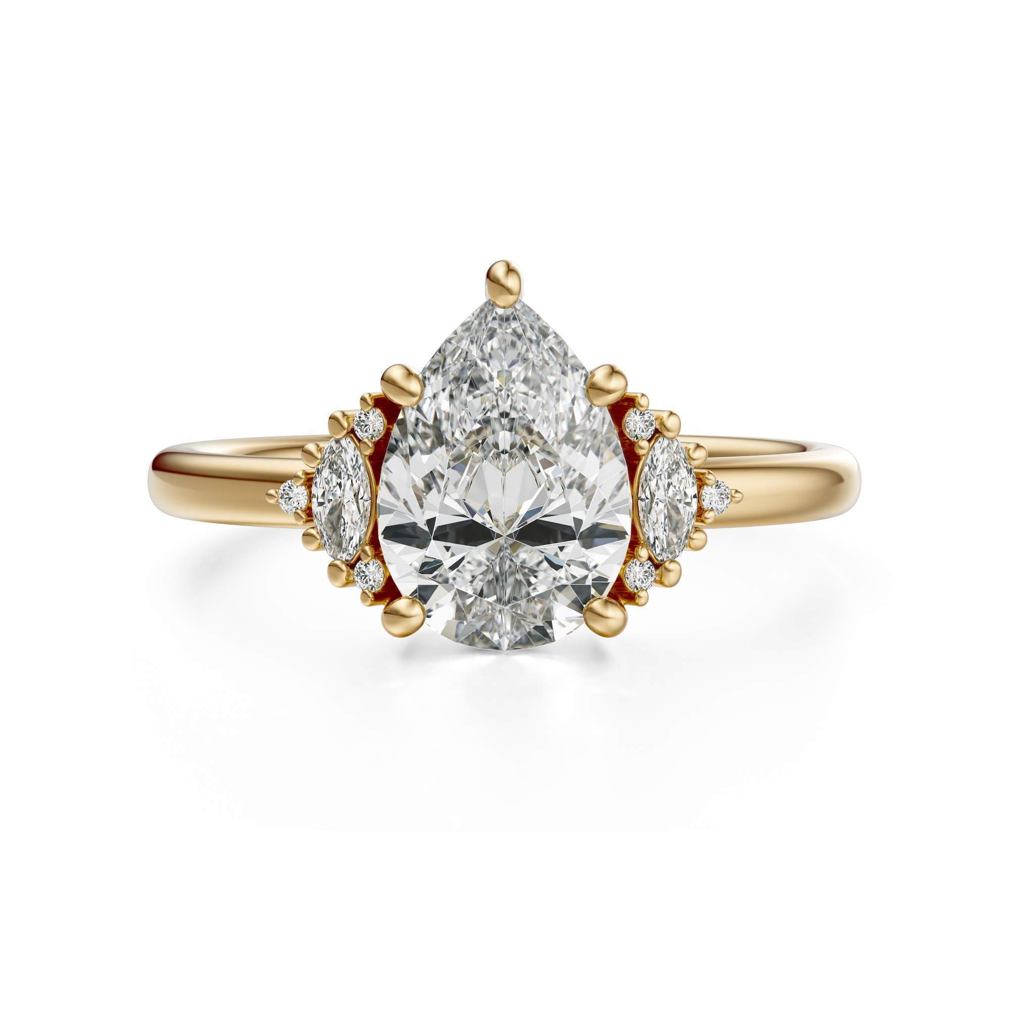 The Low Maren Ring | Pear | Setting Only