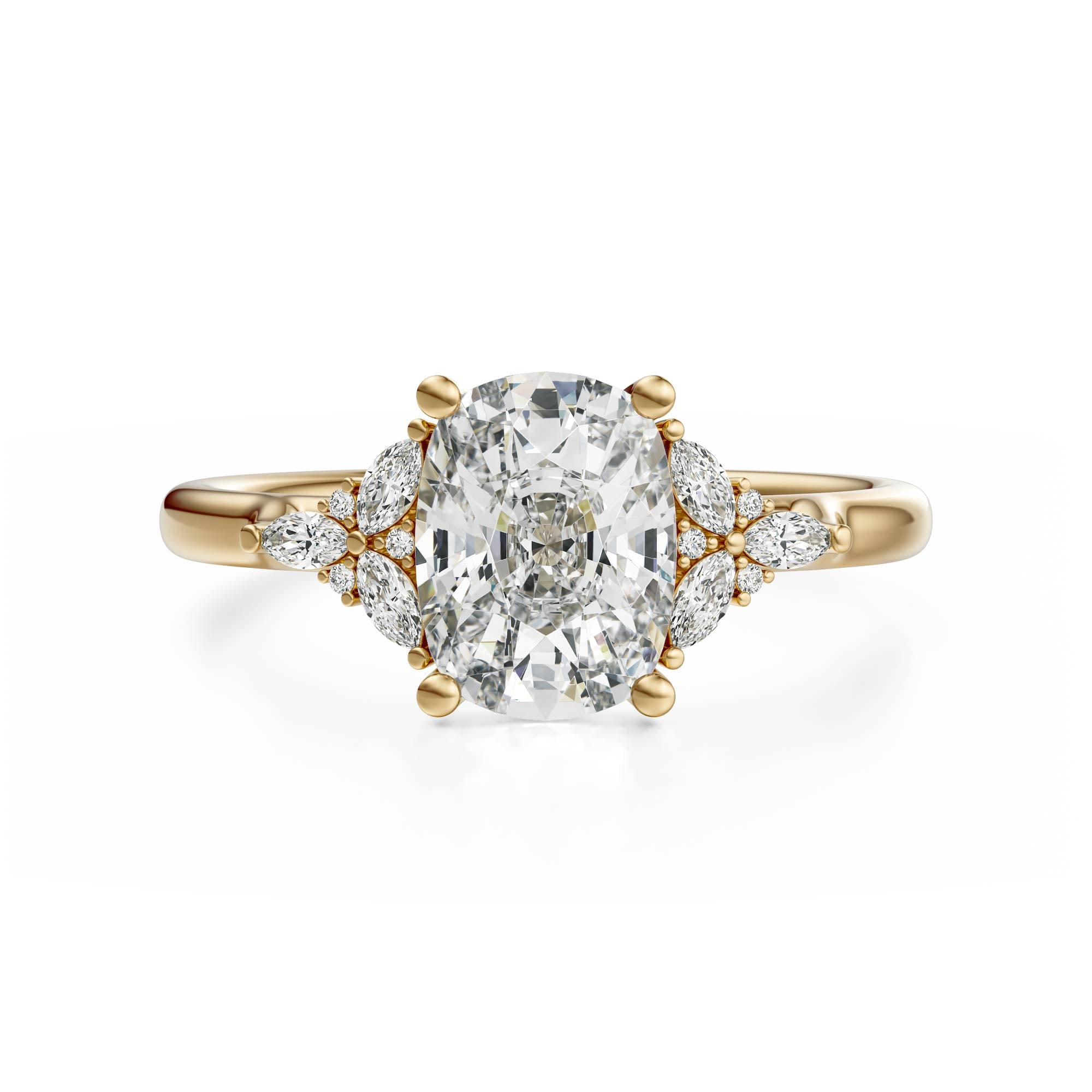 The Meadow Ring | Elongated Cushion | Setting Only - Lavender Creek Gems