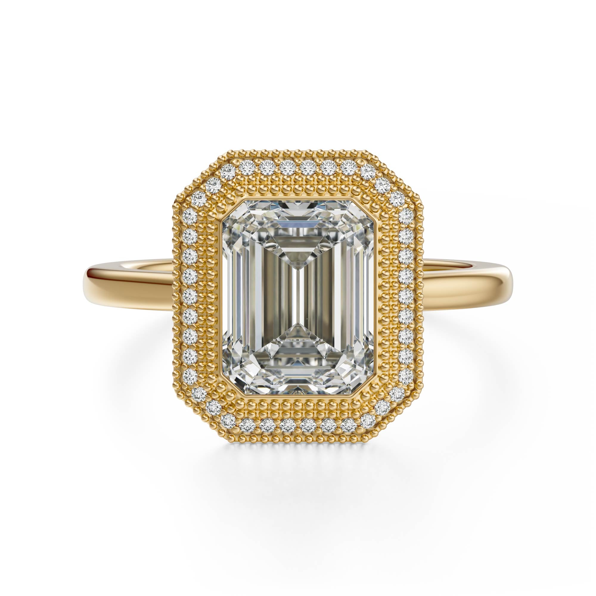 The Satine Ring | Emerald Cut | Setting Only