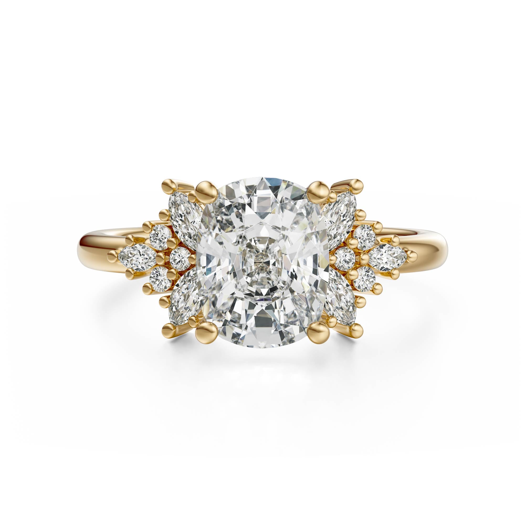 The Veraine Ring | Elongated Cushion | Setting Only