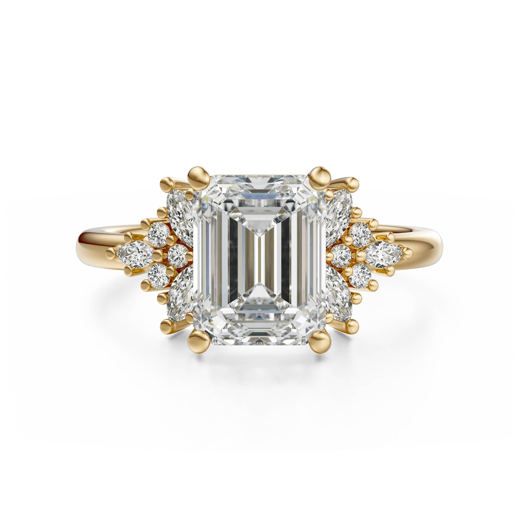 The Veraine Ring | Emerald Cut | Setting Only