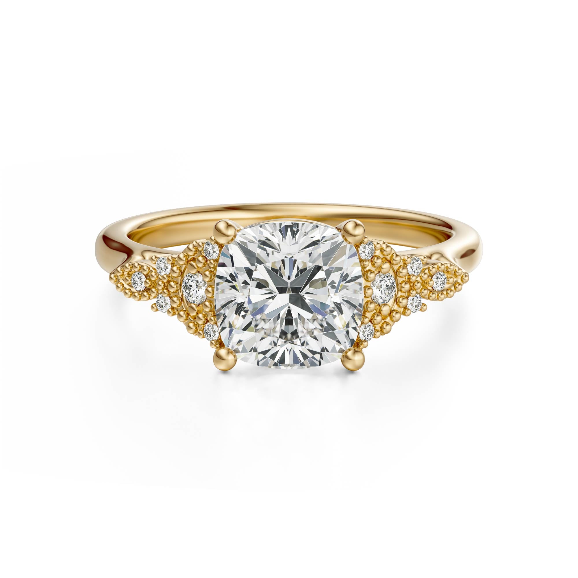 The Art Deco Maeve Ring | Cushion | Setting Only - Lavender Creek Gems