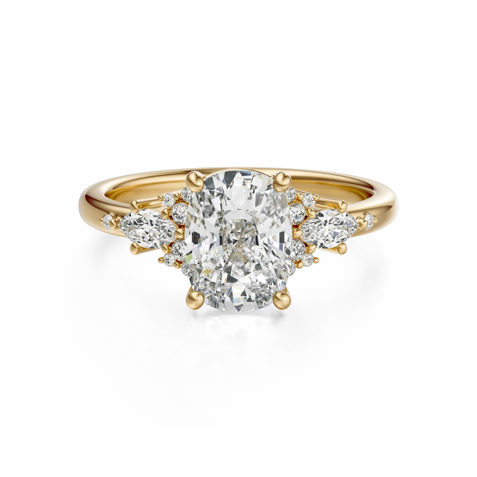 The Ascendant Ring | Elongated Cushion | Setting Only - Lavender Creek Gems