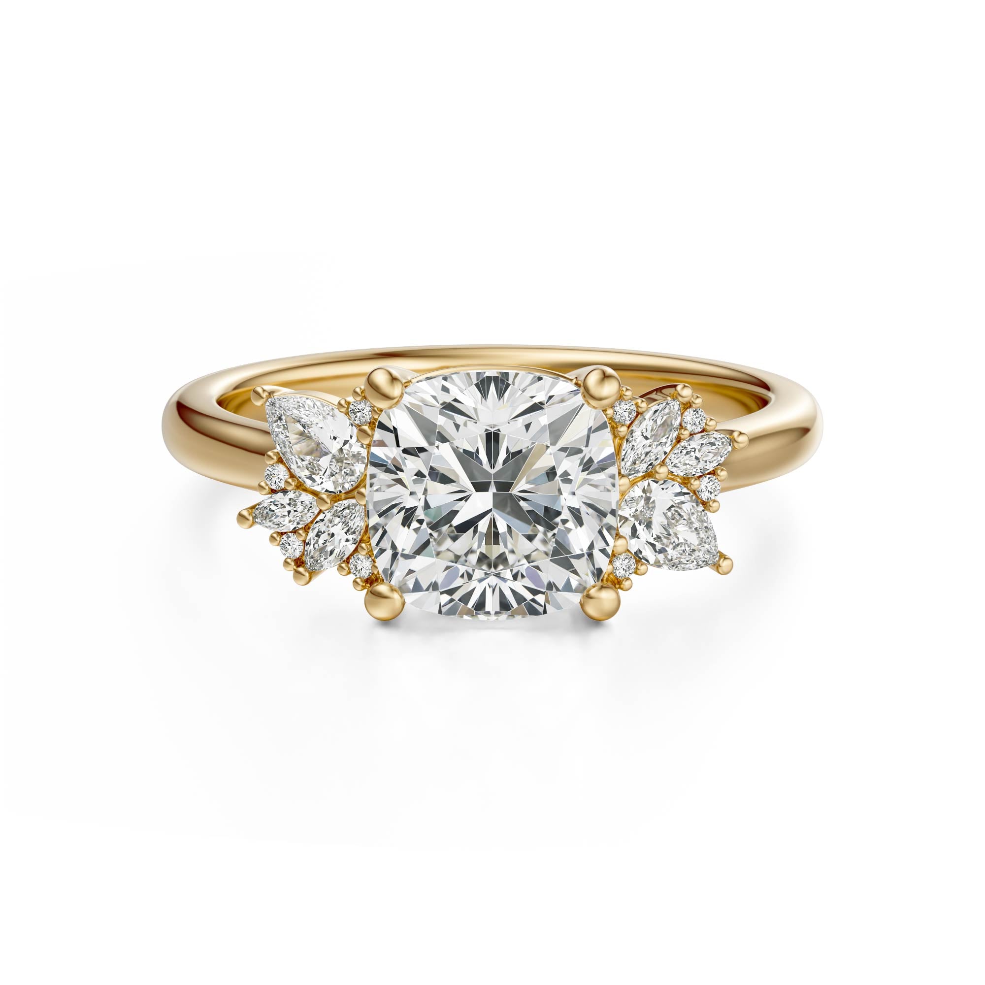 The Diamond Fleur Ring | Cushion | Setting Only - Lavender Creek Gems