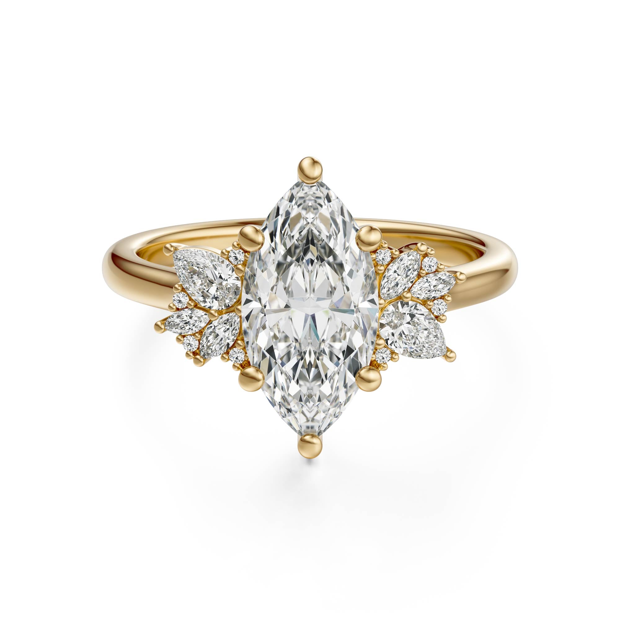 The Diamond Fleur Ring | Marquise | Setting Only - Lavender Creek Gems
