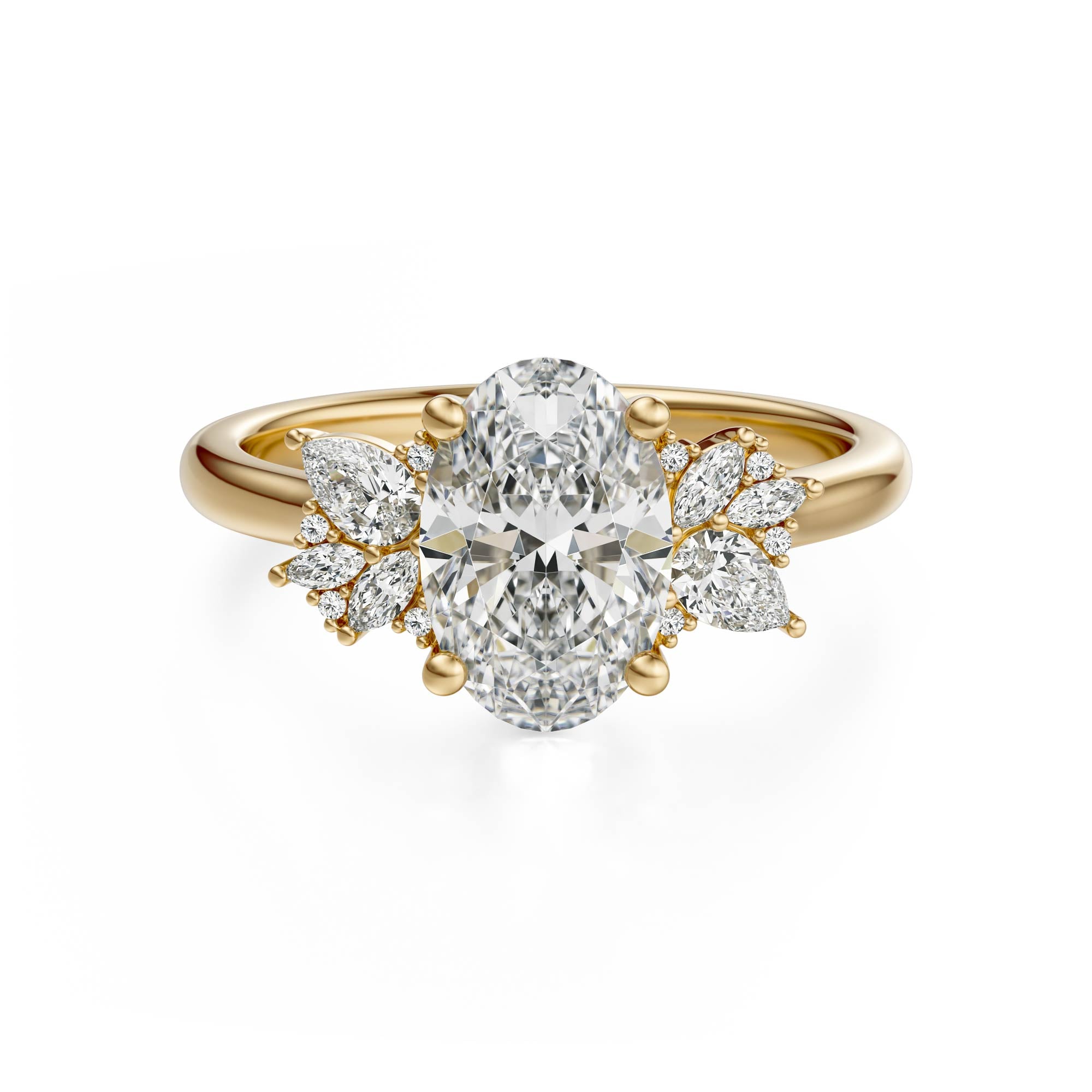 The Diamond Fleur Ring | Oval | Setting Only - Lavender Creek Gems