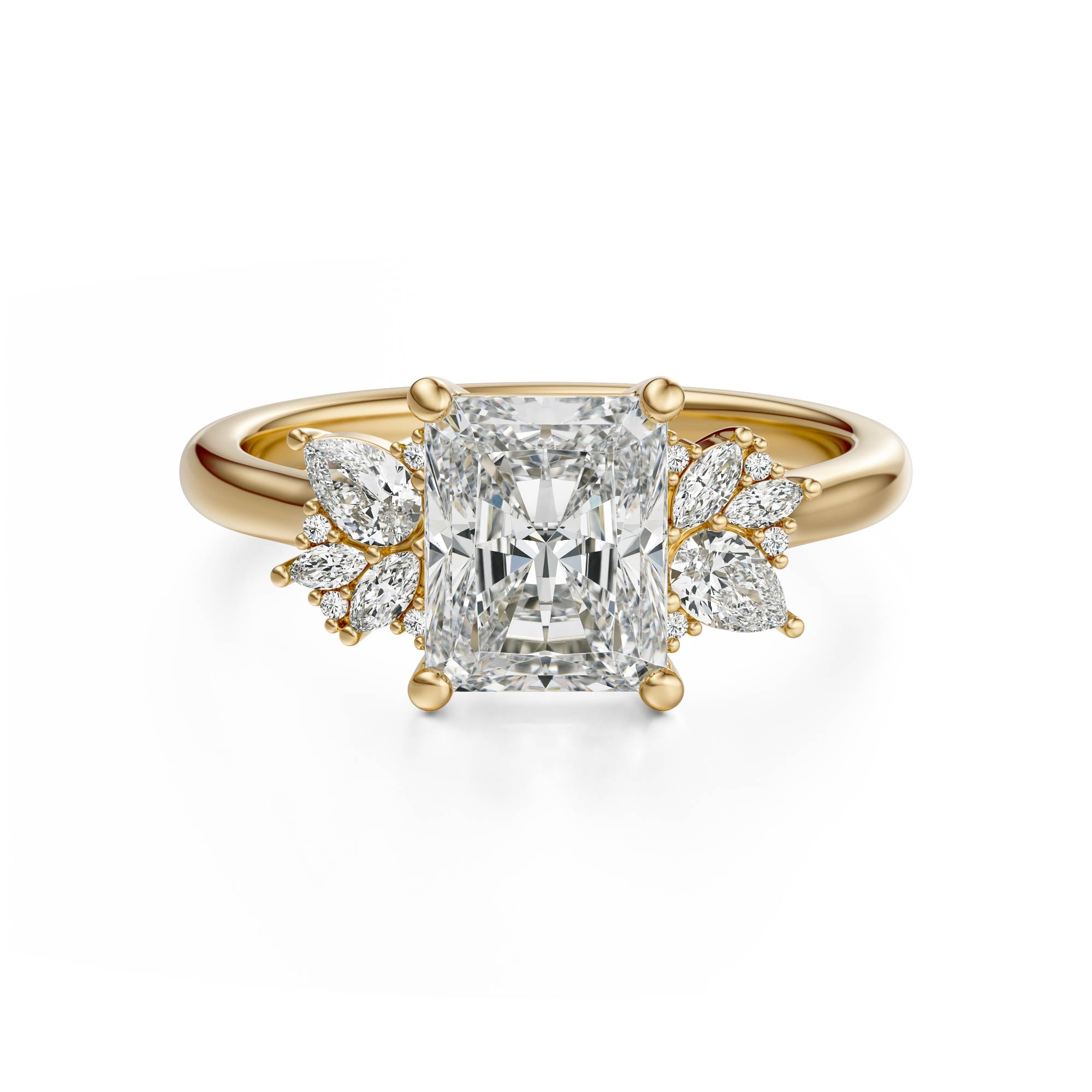 The Diamond Fleur Ring | Radiant | Setting Only - Lavender Creek Gems