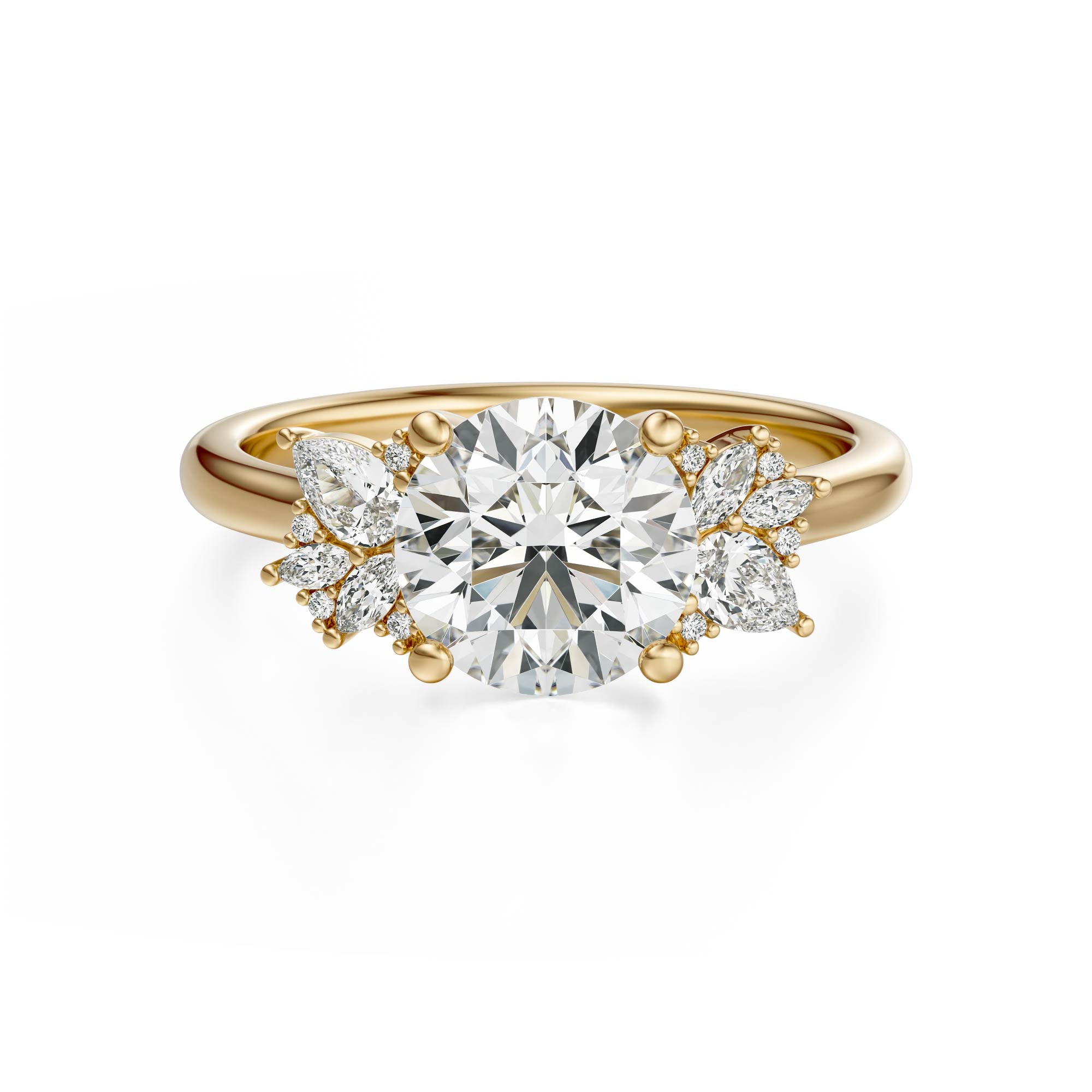 The Diamond Fleur Ring | Round | Setting Only - Lavender Creek Gems