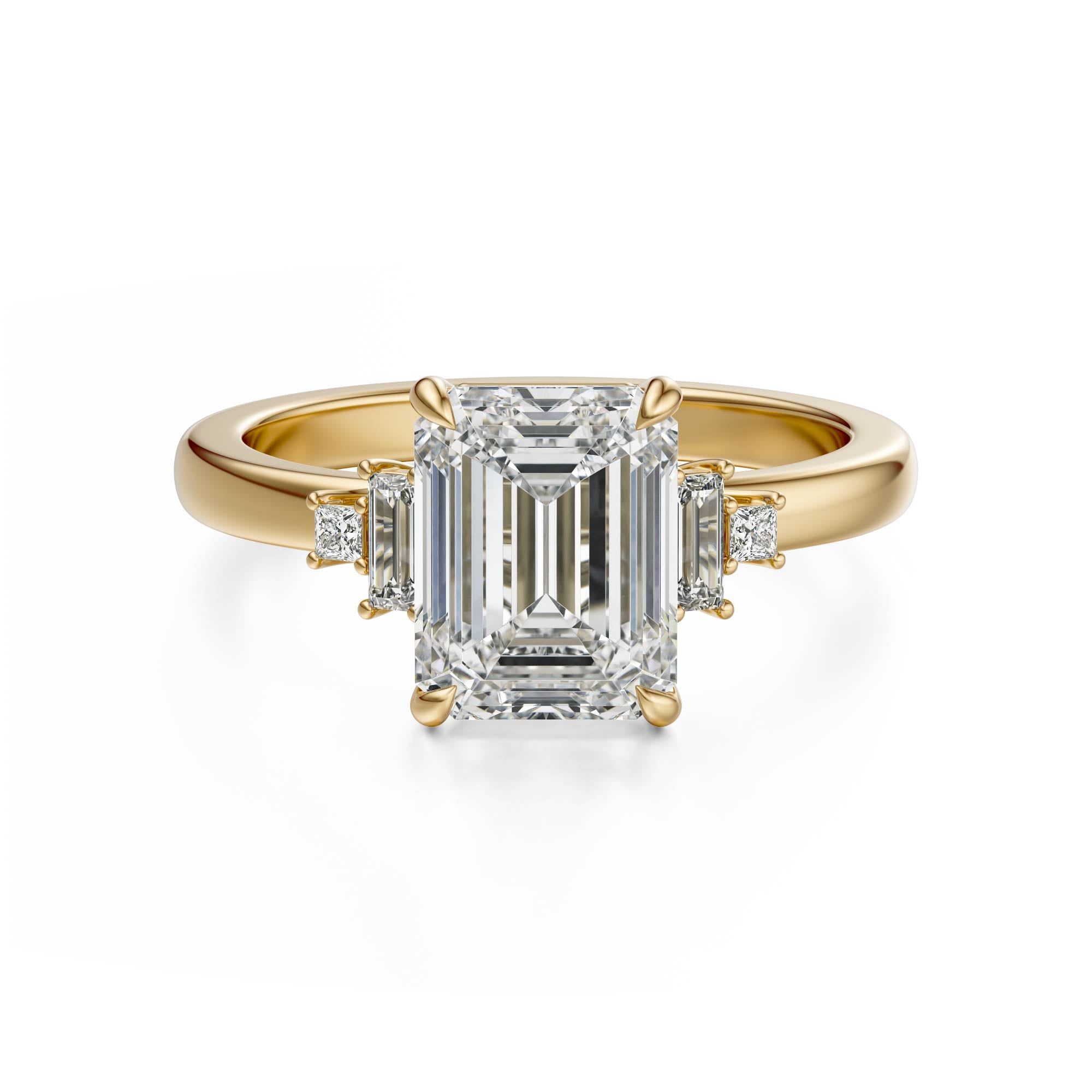 The Elevated Mira Ring | Emerald Cut | Setting Only
