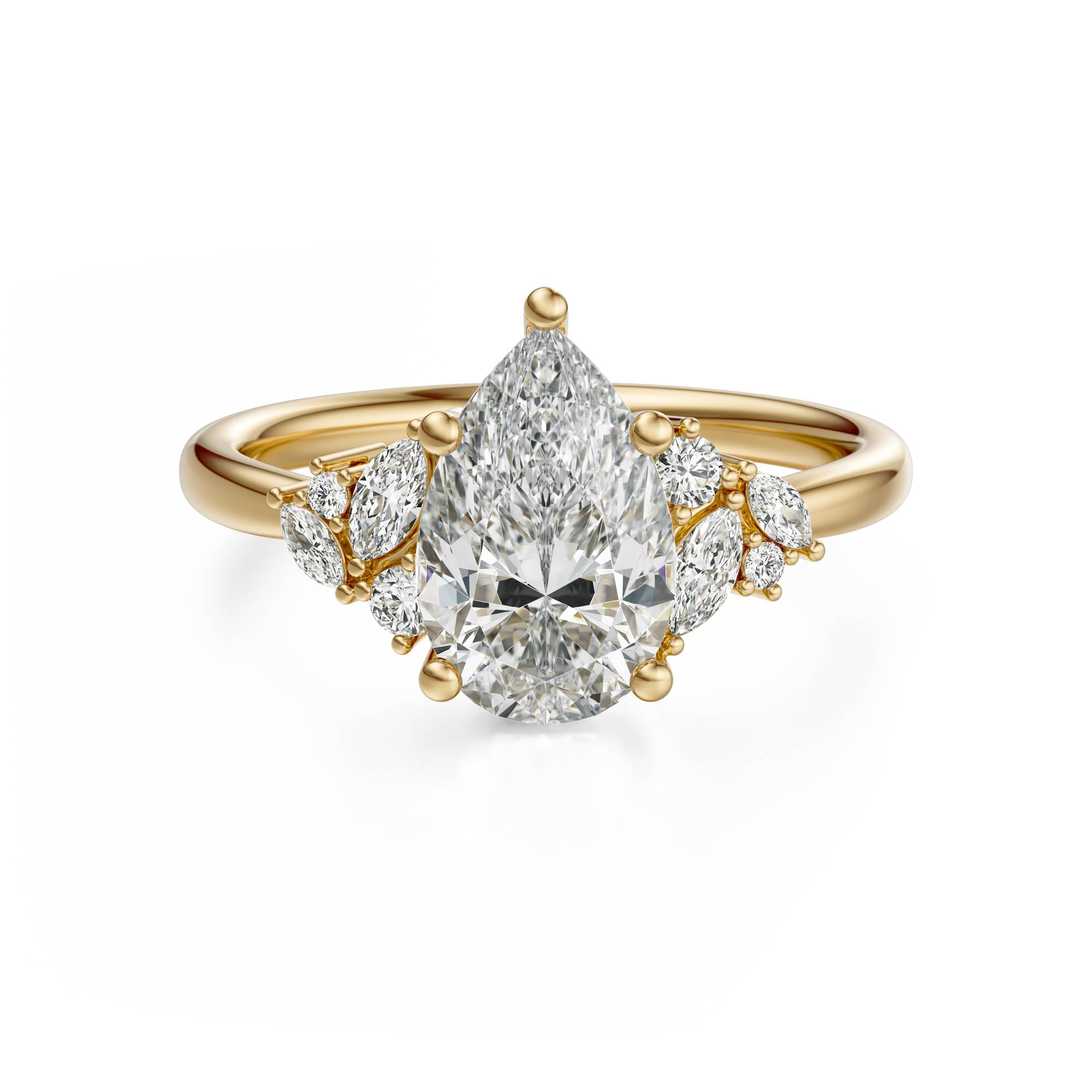 The Laurel Ring | Pear | Setting Only