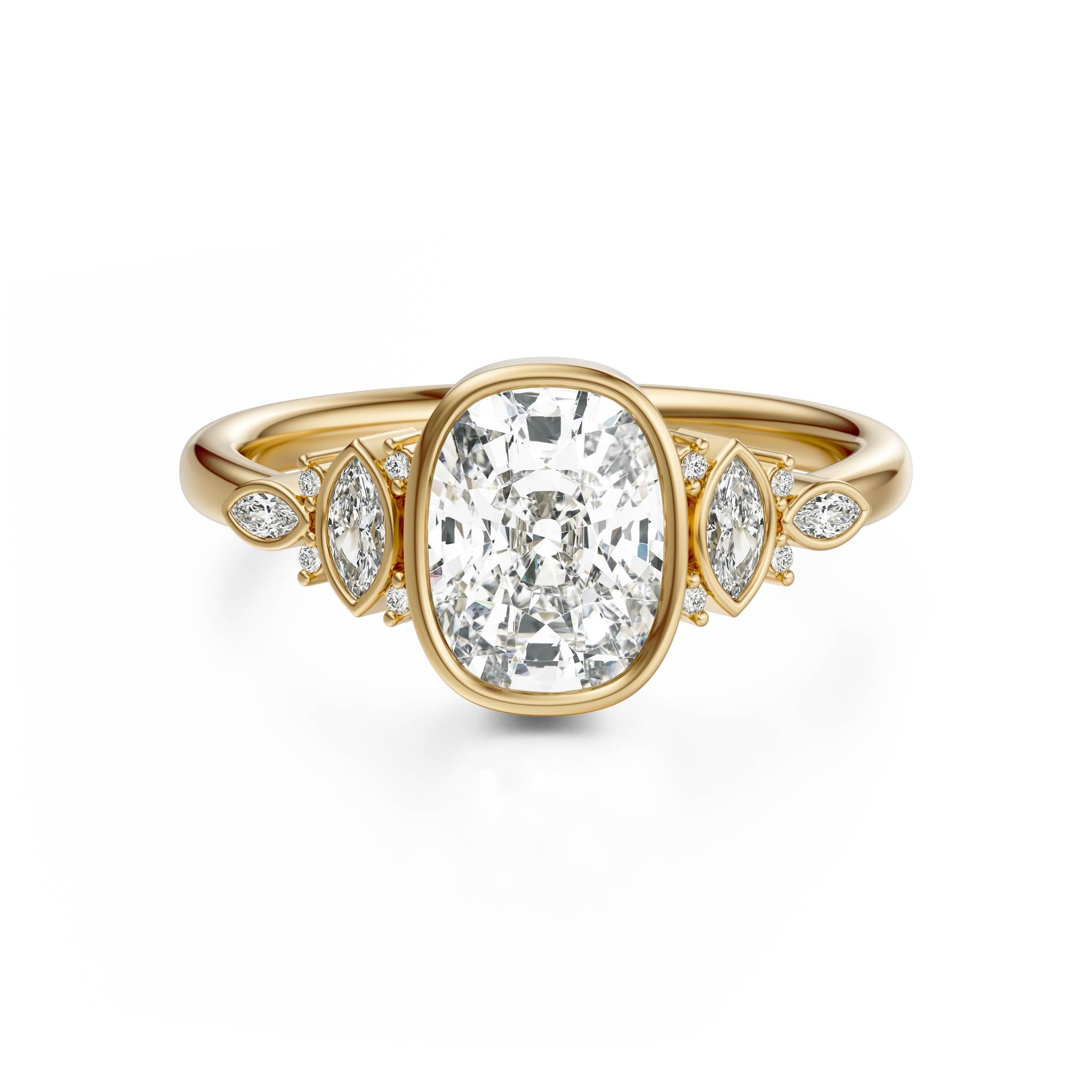 The All Bezel Maeve Ring | Elongated Cushion