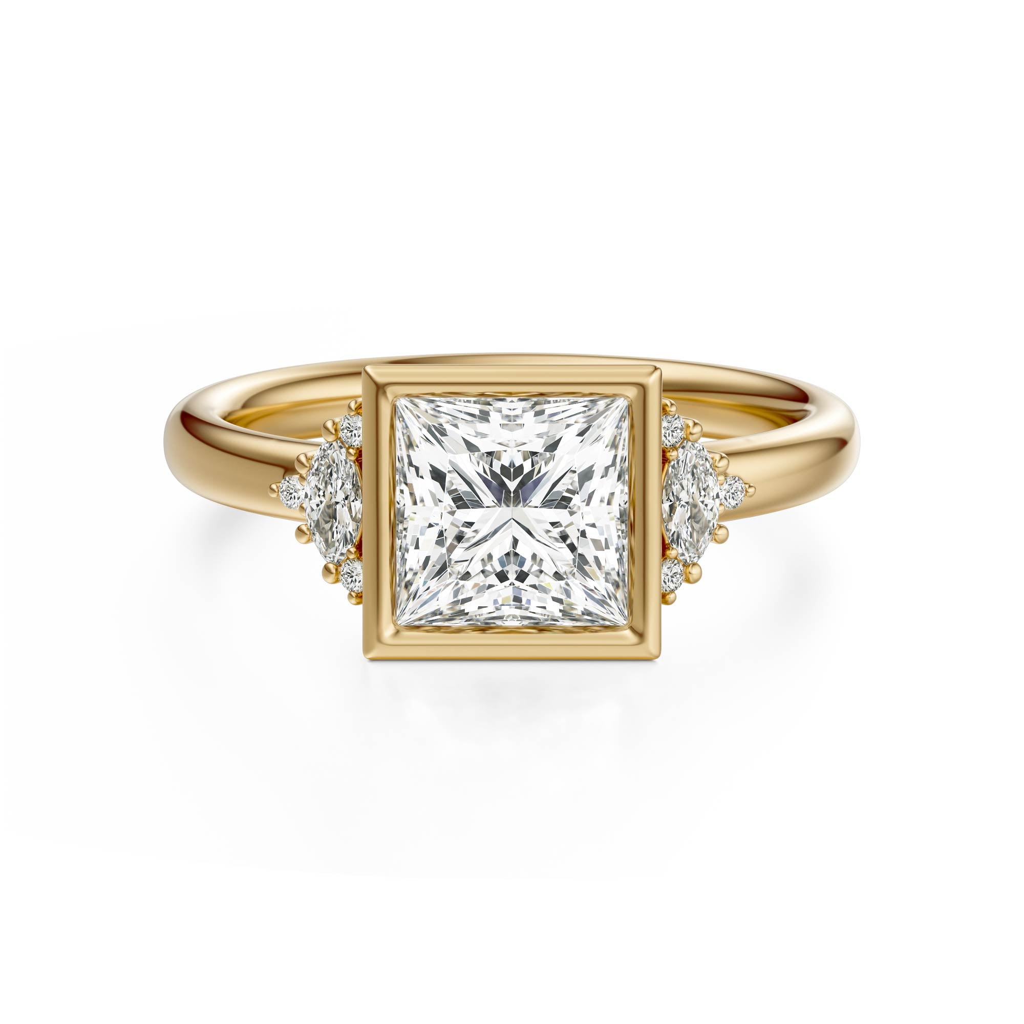 The Bezel Maren Ring | Princess | Setting Only - Lavender Creek Gems