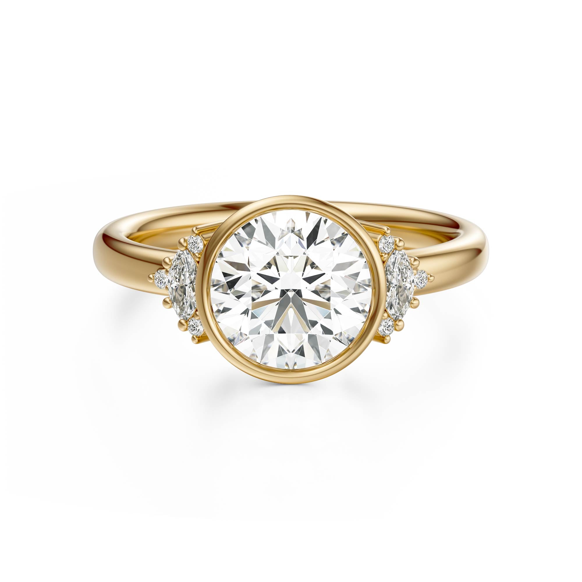The Bezel Maren Ring | Round | Setting Only - Lavender Creek Gems