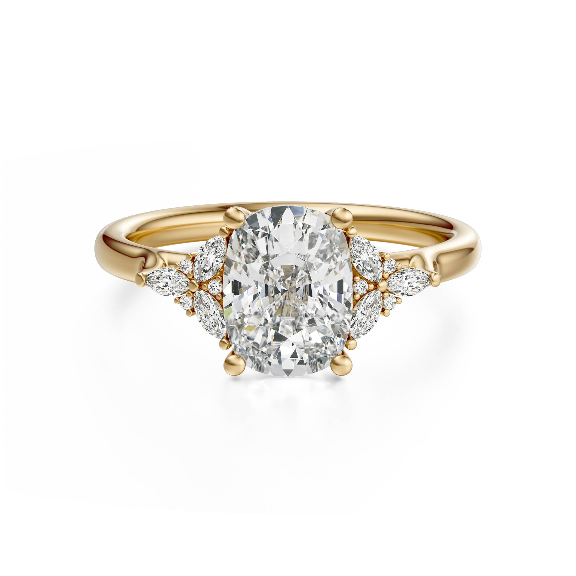 The Meadow Ring | Elongated Cushion | Setting Only - Lavender Creek Gems