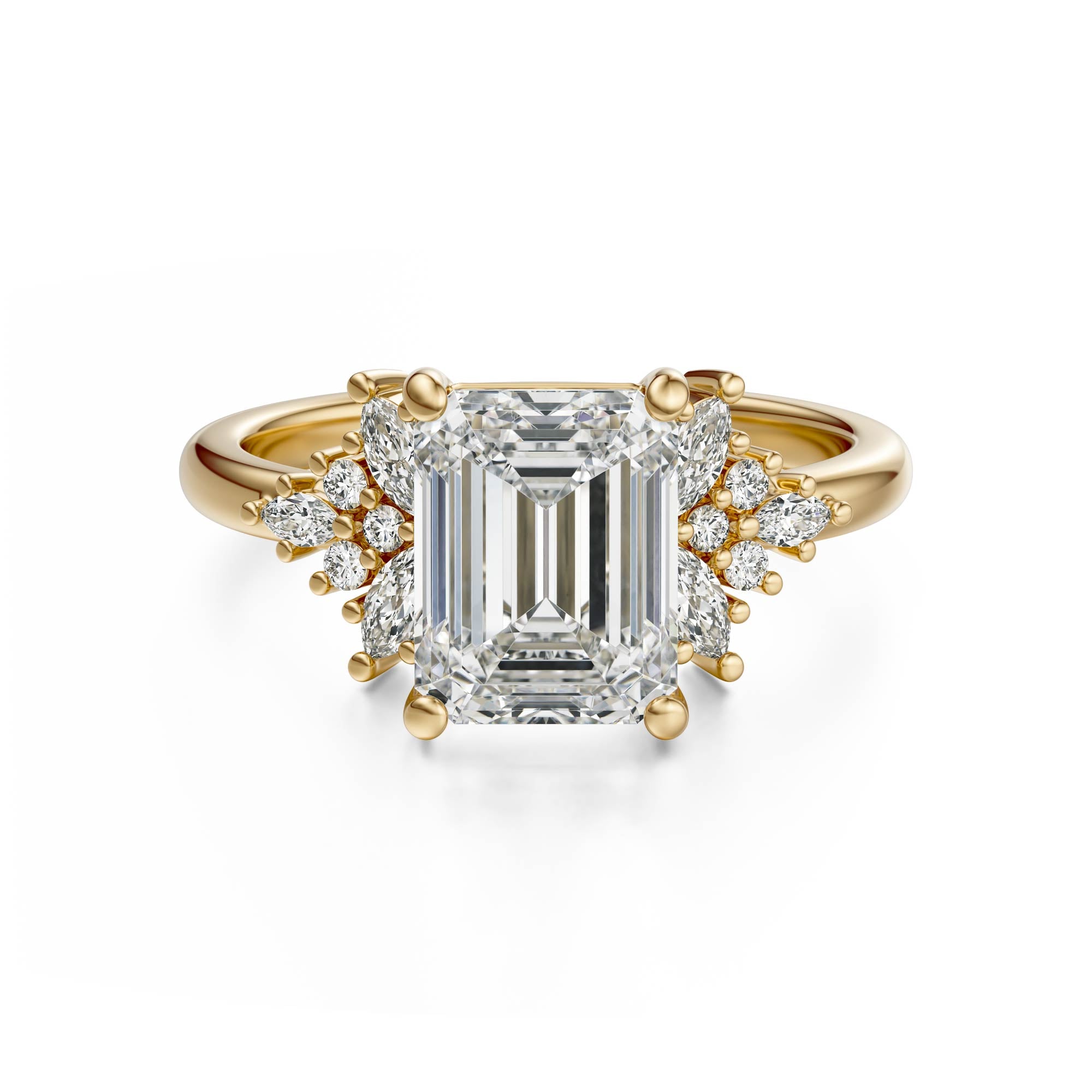 The Veraine Ring | Emerald Cut | Setting Only