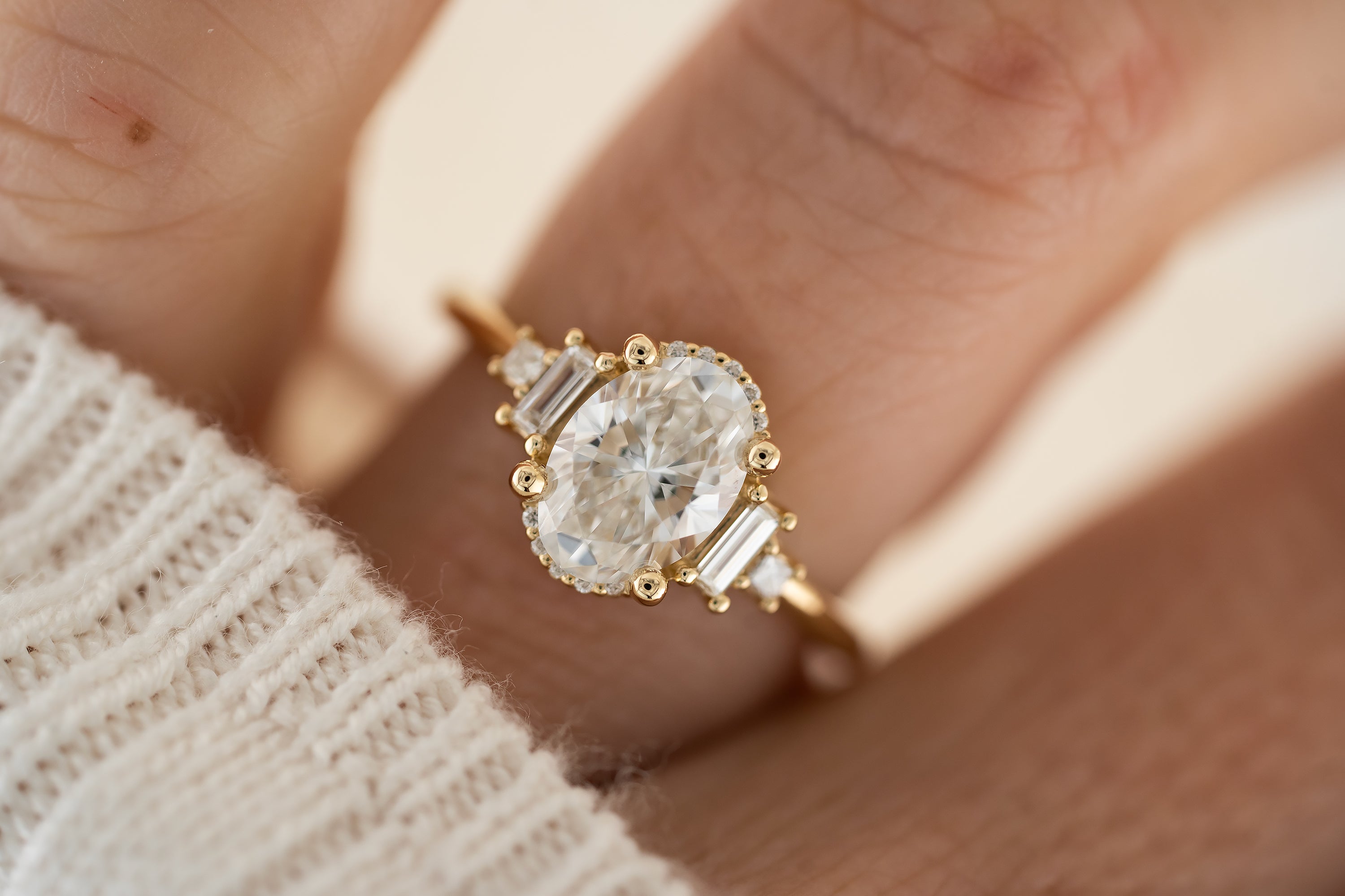 The Sura Ring | Oval Diamond - Lavender Creek Gems