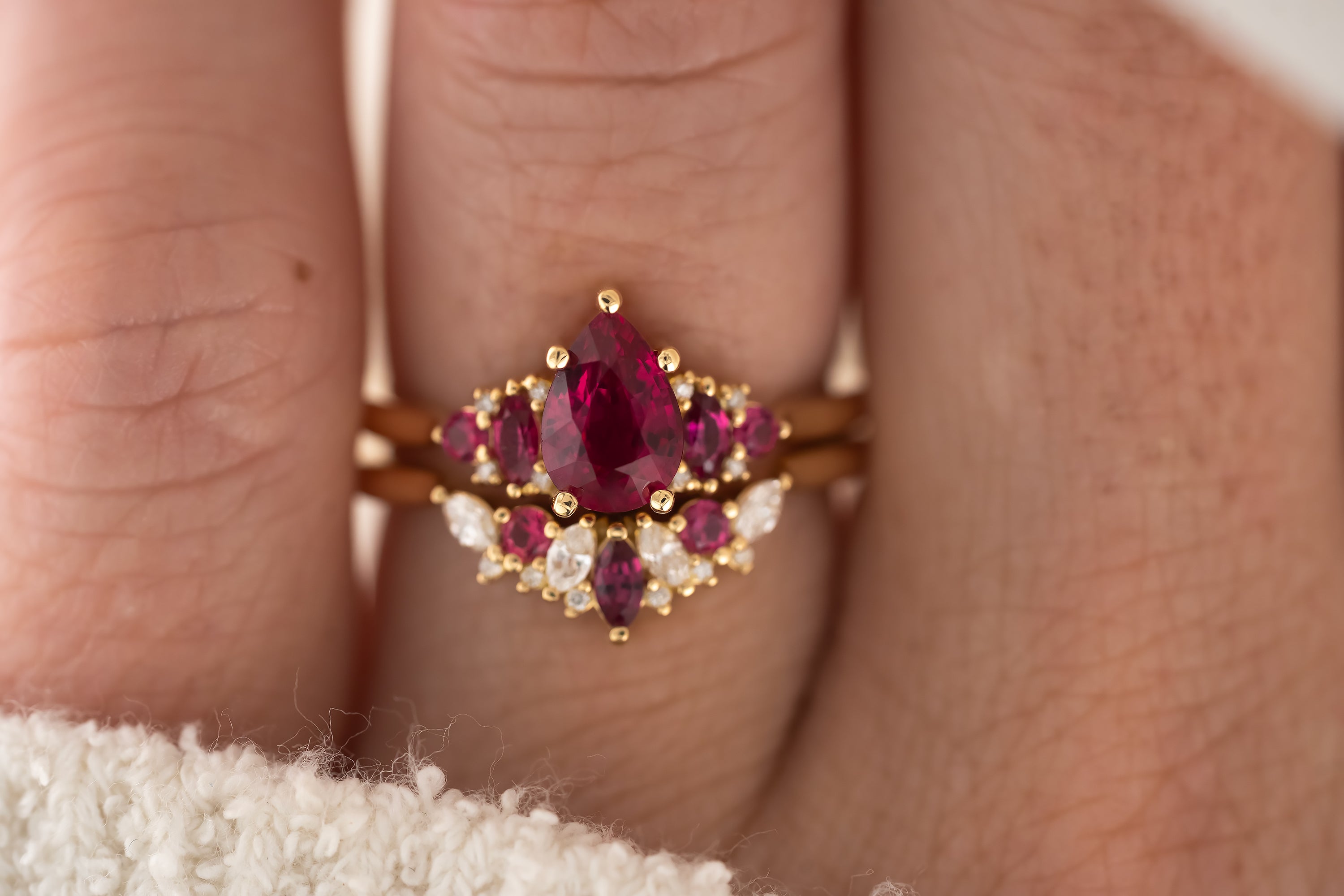 The Modified Maeve Ring | Ruby Wedding Set - Lavender Creek Gems