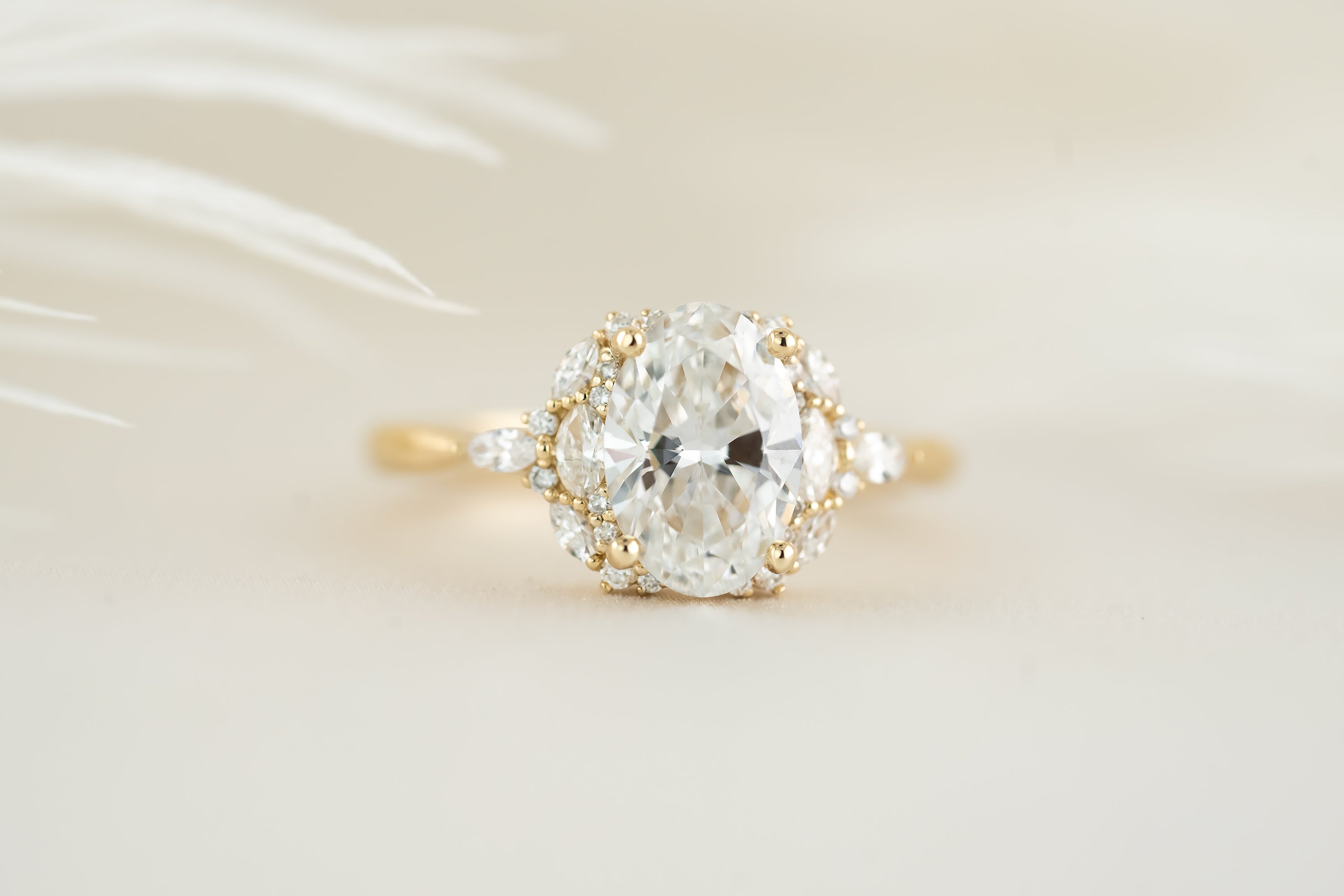 The Nestia Ring - 1.59 CT Oval Lab Diamond - Lavender Creek Gems